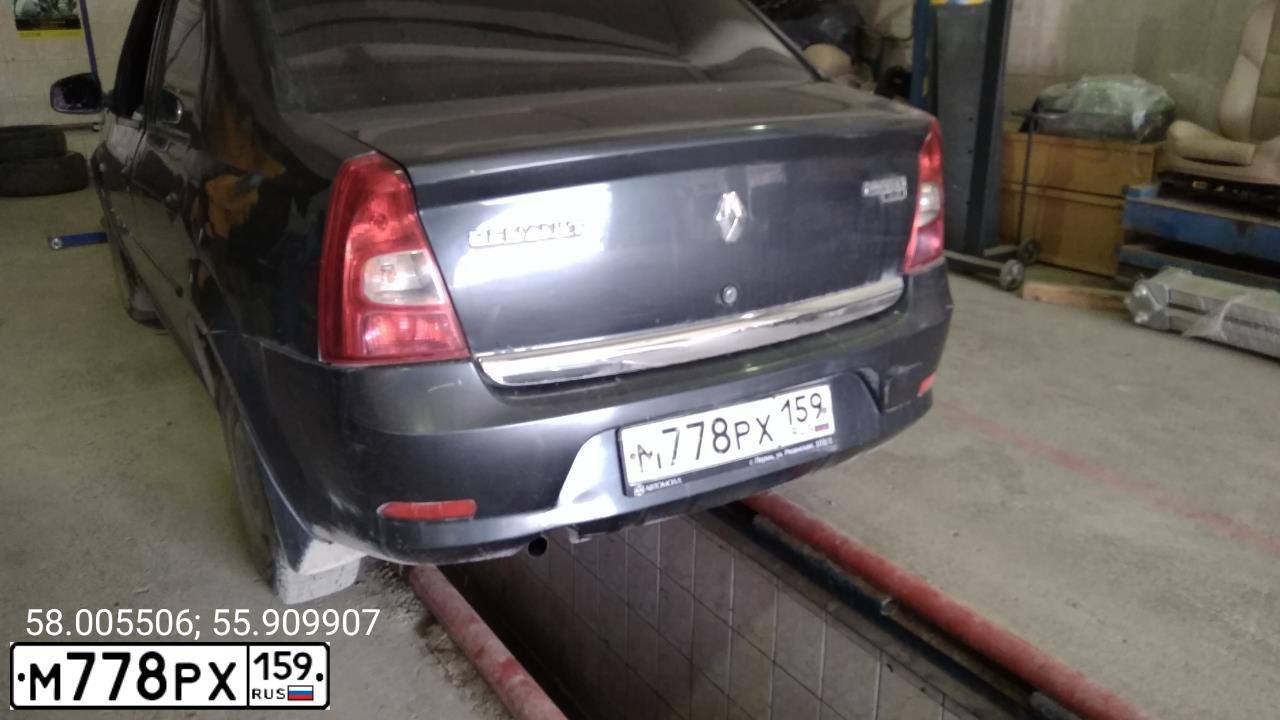 Фото автомобиля RENAULT LOGAN, 2010 — госномер М778РХ159. Цвет: ТЕМНО-СЕРЫЙ