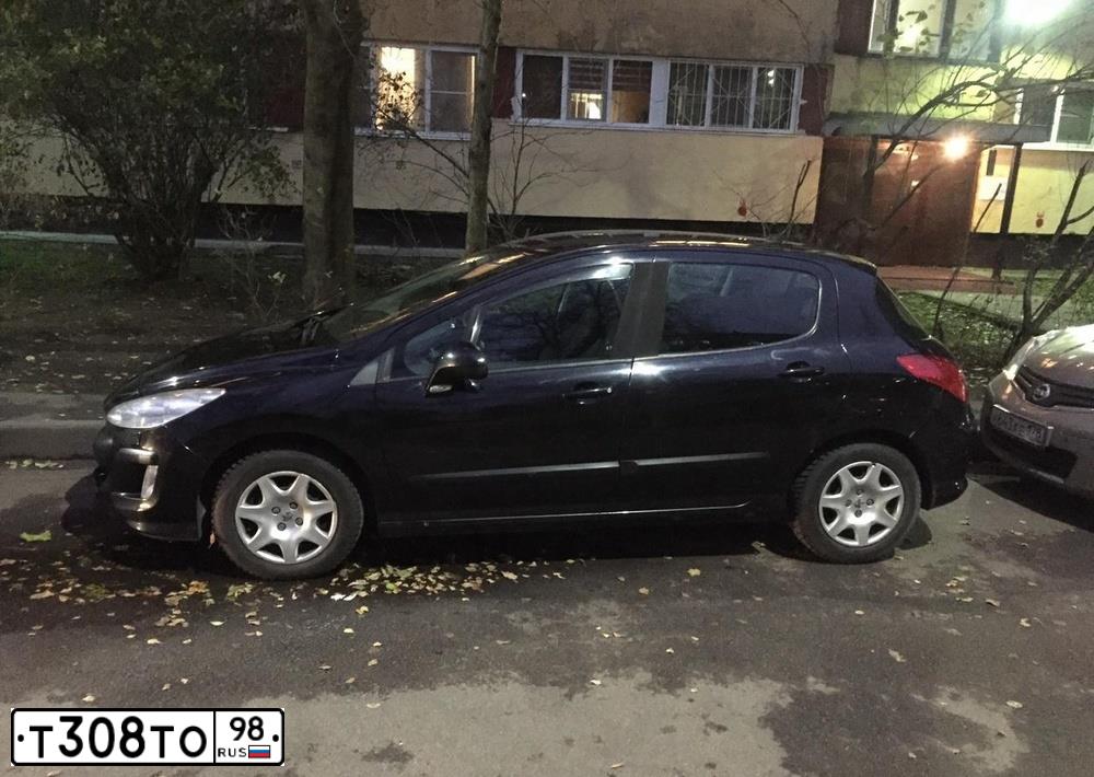 Фото автомобиля PEUGEOT 308, 2008 — госномер В342МХ142. Цвет: ЧЕРНЫЙ