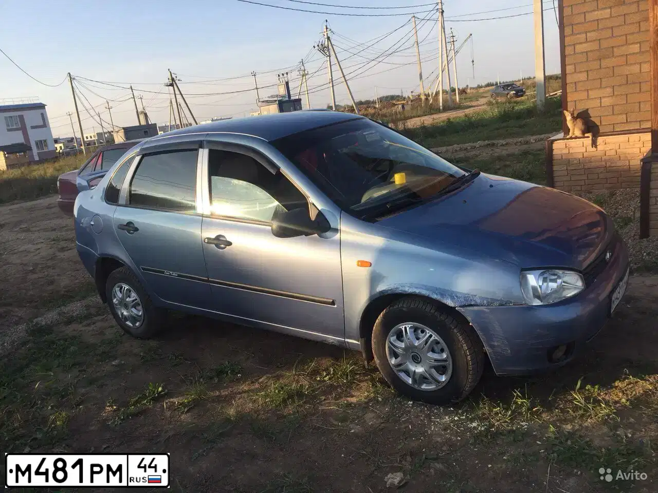 Фото автомобиля LADA 1118 KALINA, 2006 — госномер М481РМ44. Цвет: Серо-Синий