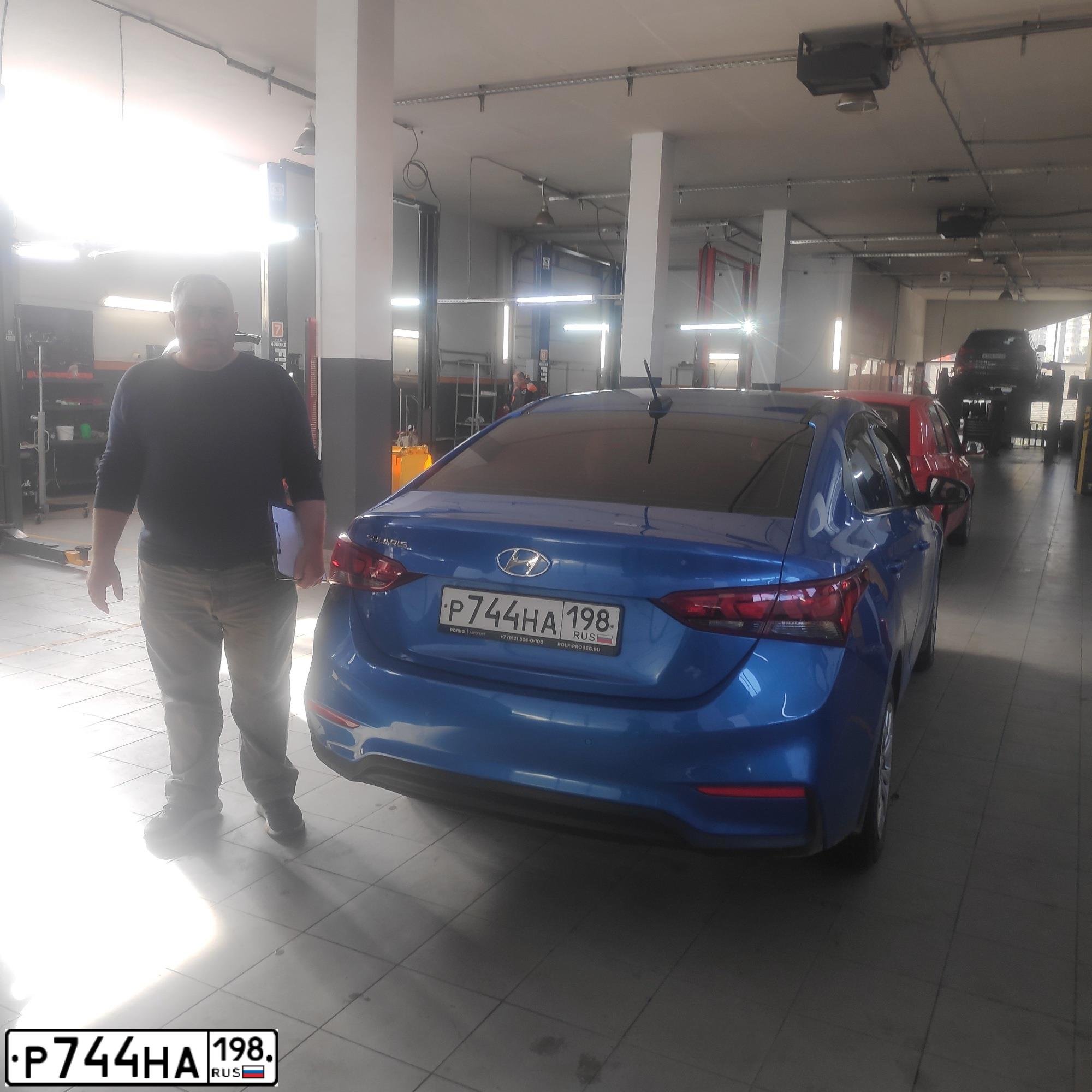 Фото автомобиля HYUNDAI SOLARIS, 2018 — госномер К693ТМ193. Цвет: синий