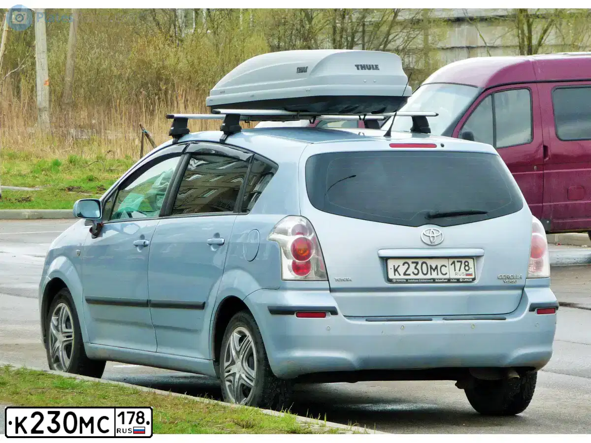 Фото автомобиля TOYOTA COROLLA, 2007 — госномер К230МС178. Цвет: СЕРО-ГОЛУБОЙ
