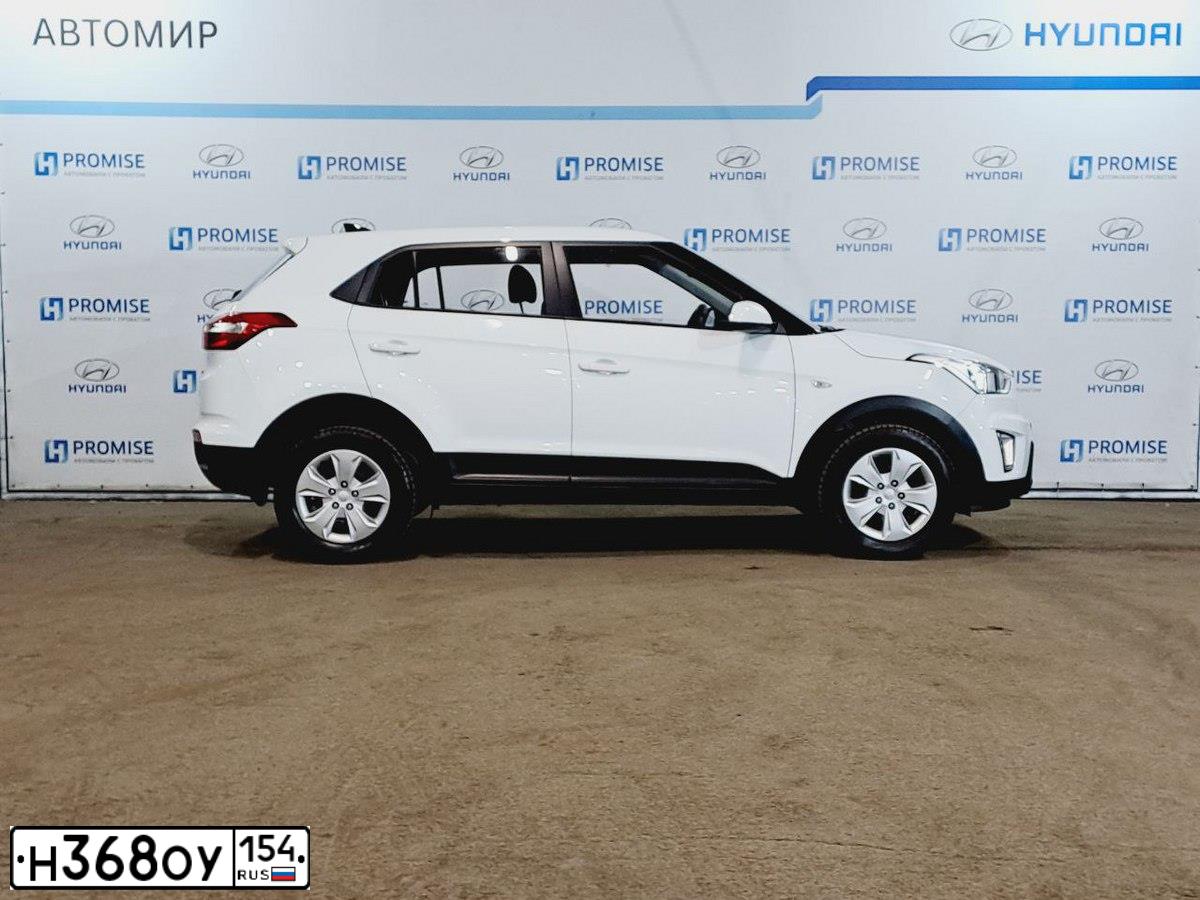 Фото автомобиля HYUNDAI CRETA, 2019 — госномер Н368УО154. Цвет: Белый
