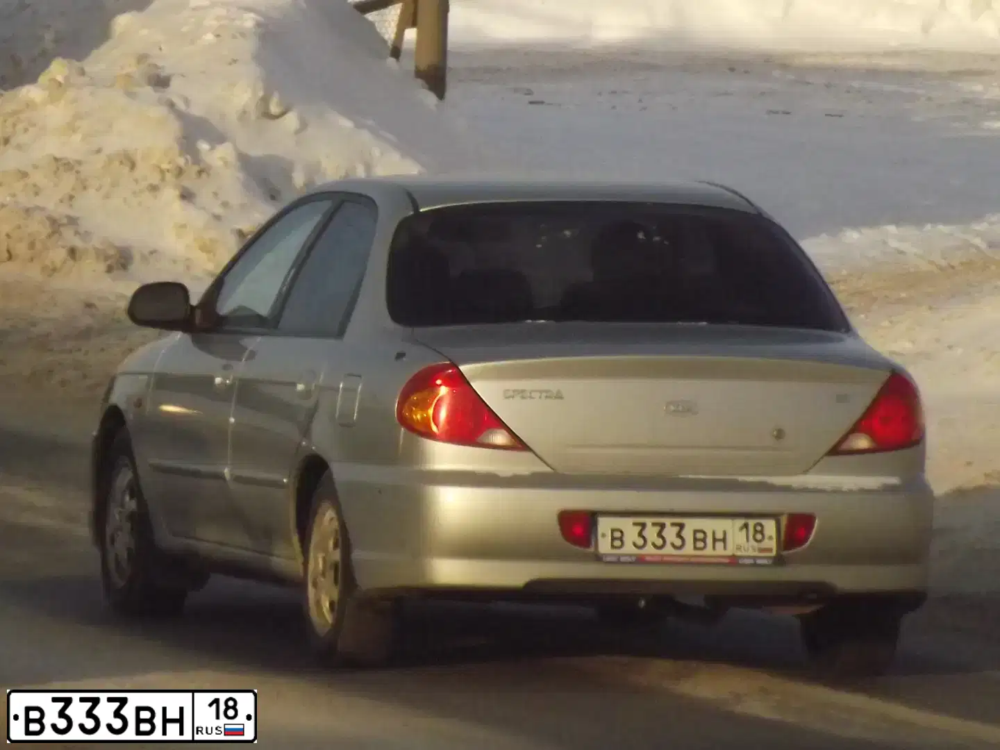 Фото автомобиля KIA SPECTRA, 2008 — госномер В333ВН18. Цвет: АЛМАЗНОЕ СЕРЕБРО