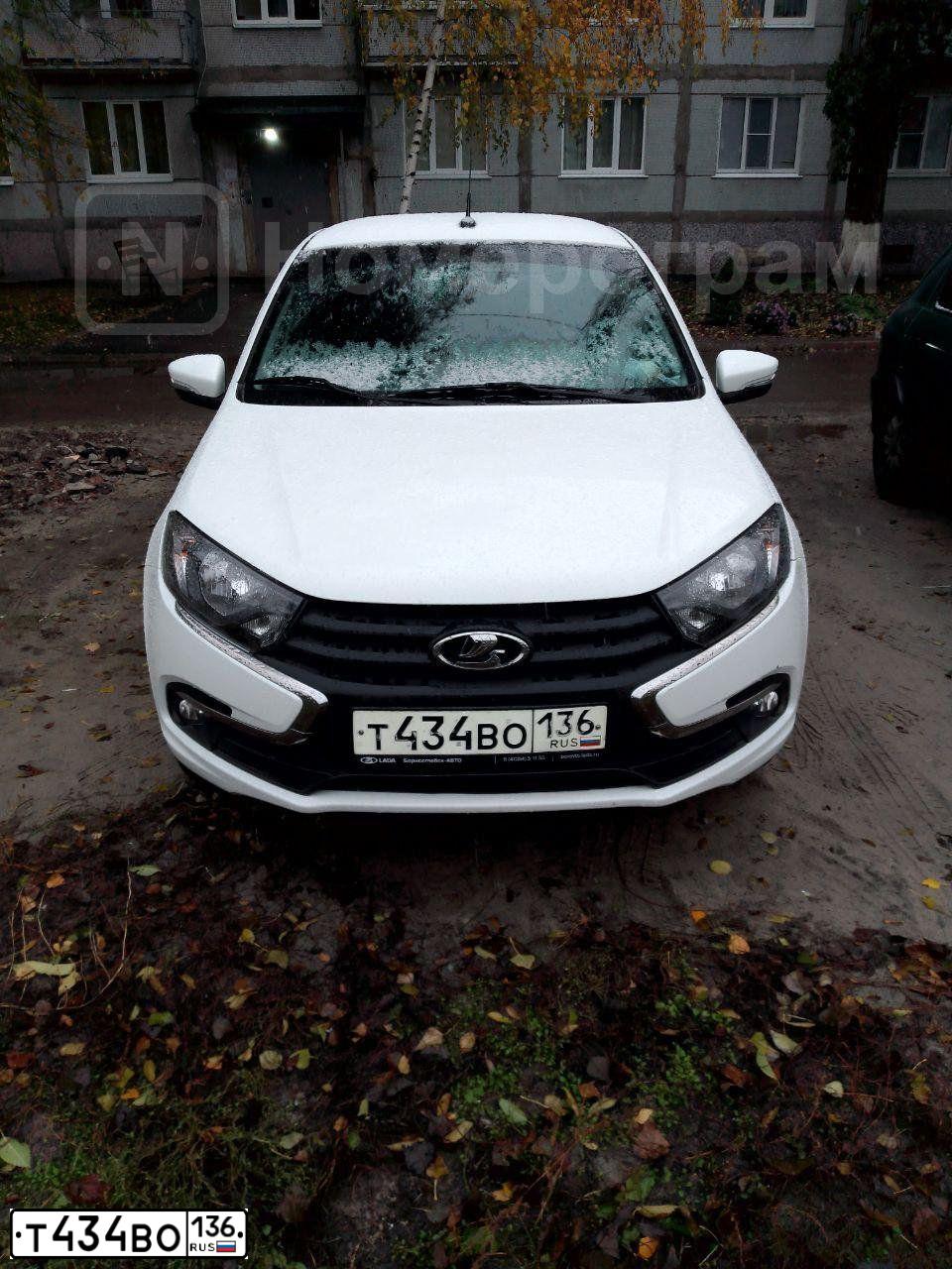 Фото автомобиля LADA 2191 GRANTA, 2019 — госномер Т434ВО136. Цвет: БЕЛЫЙ