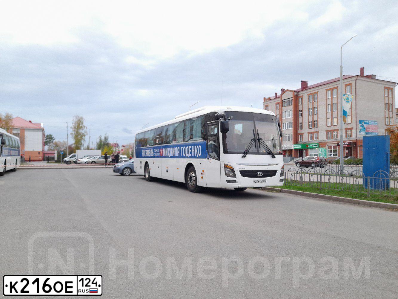 Фото автомобиля HYUNDAI UNIVERSE, 2018 — госномер К216ОЕ124. Цвет: БЕЛЫЙ