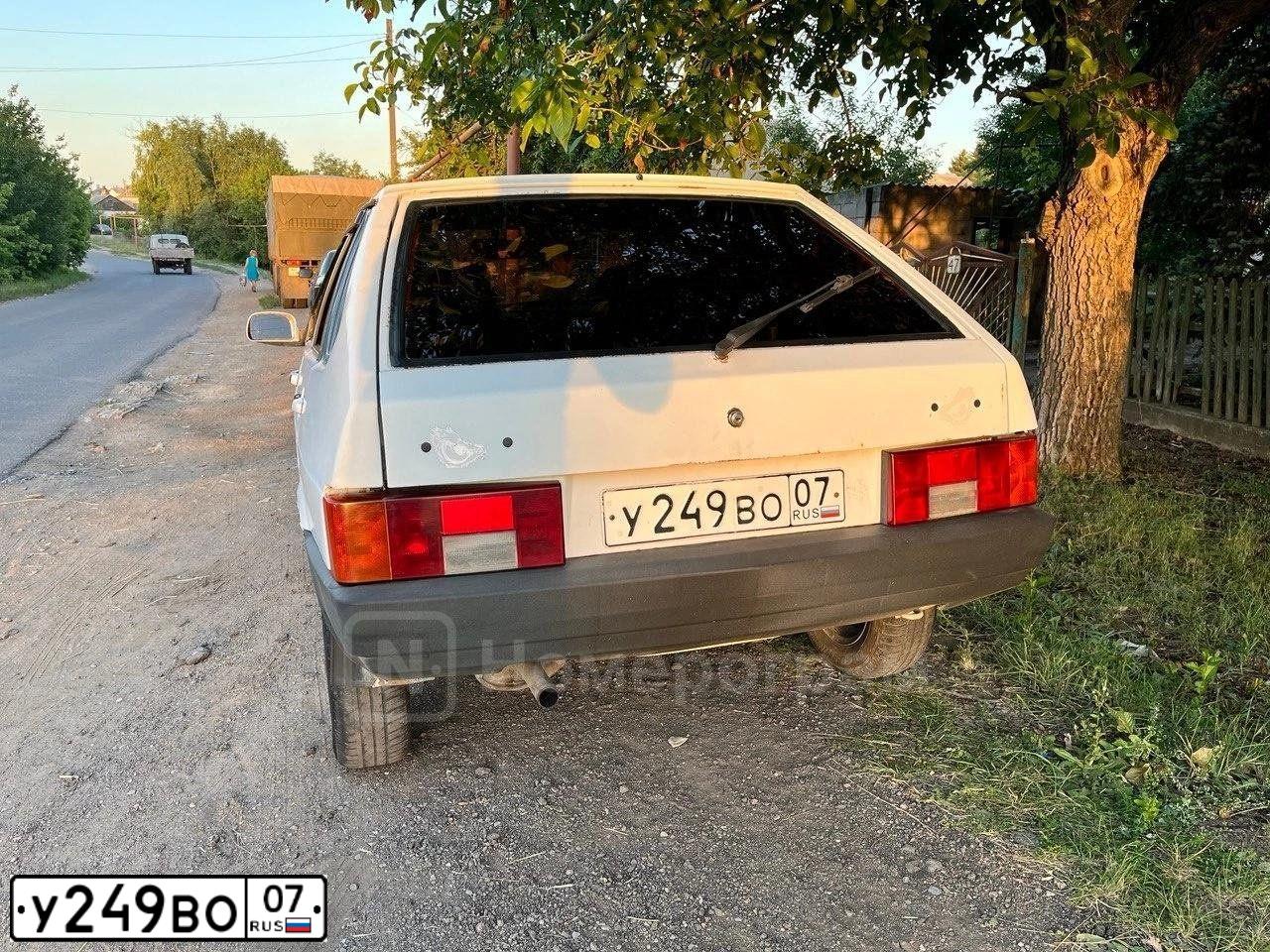 Фото автомобиля LADA 2109 SAMARA, 2001 — госномер У249ВО07. Цвет: ЯРКО-БЕЛЫЙ