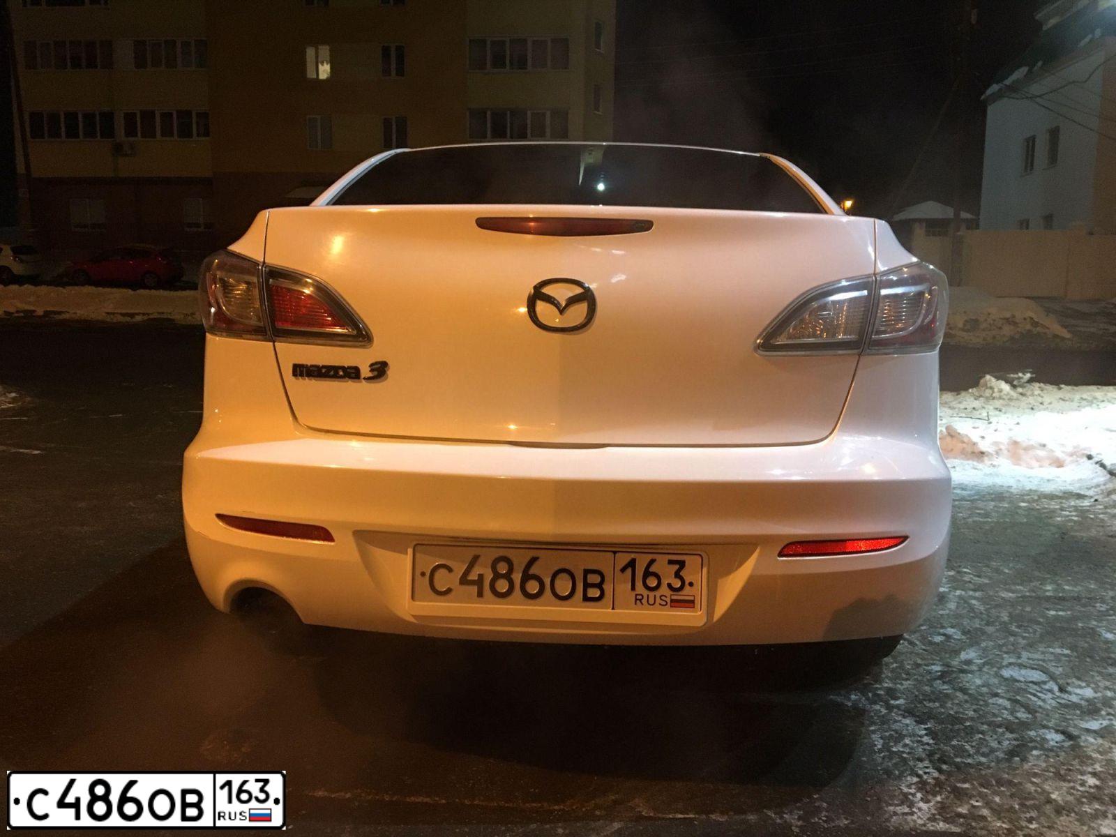 Фото автомобиля MAZDA 3, 2012 — госномер К706НН134. Цвет: Белый