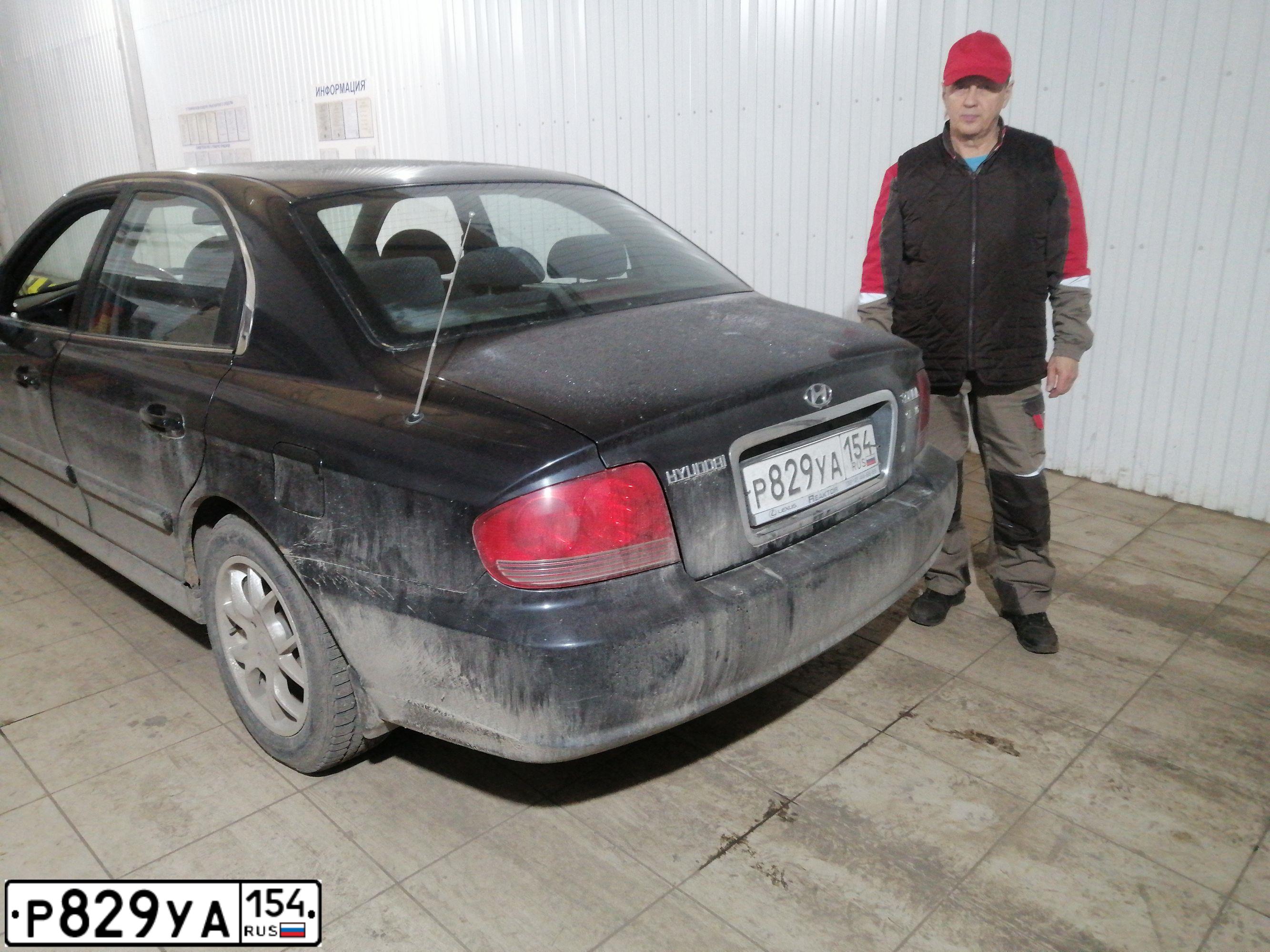 Фото автомобиля TAGAZ SONATA, 2007 — госномер Р829УА154. Цвет: ЧЕРНЫЙ