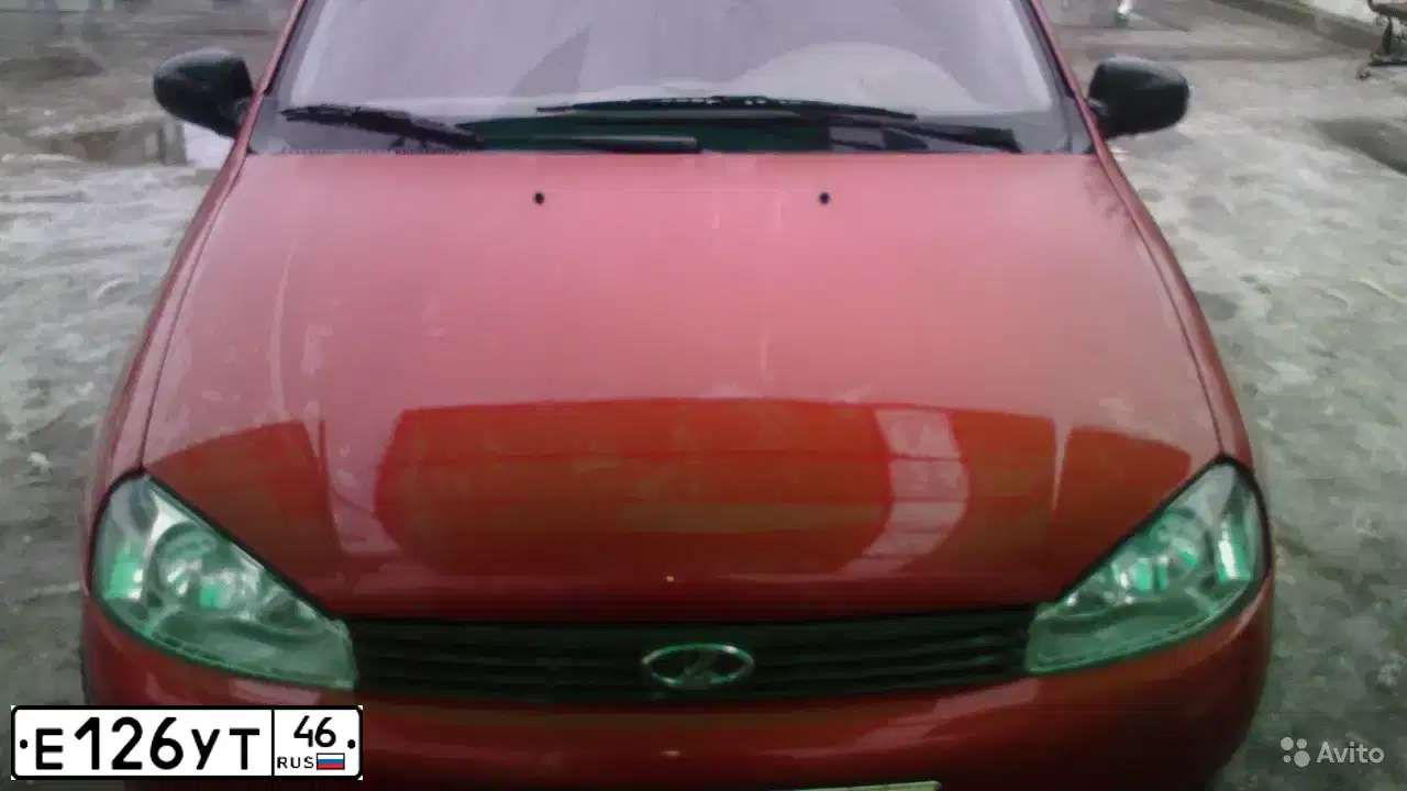 Фото автомобиля LADA 1118 KALINA, 2007 — госномер Е126УТ46. Цвет: СЕРЕБРИСТО-КРАСНЫЙ