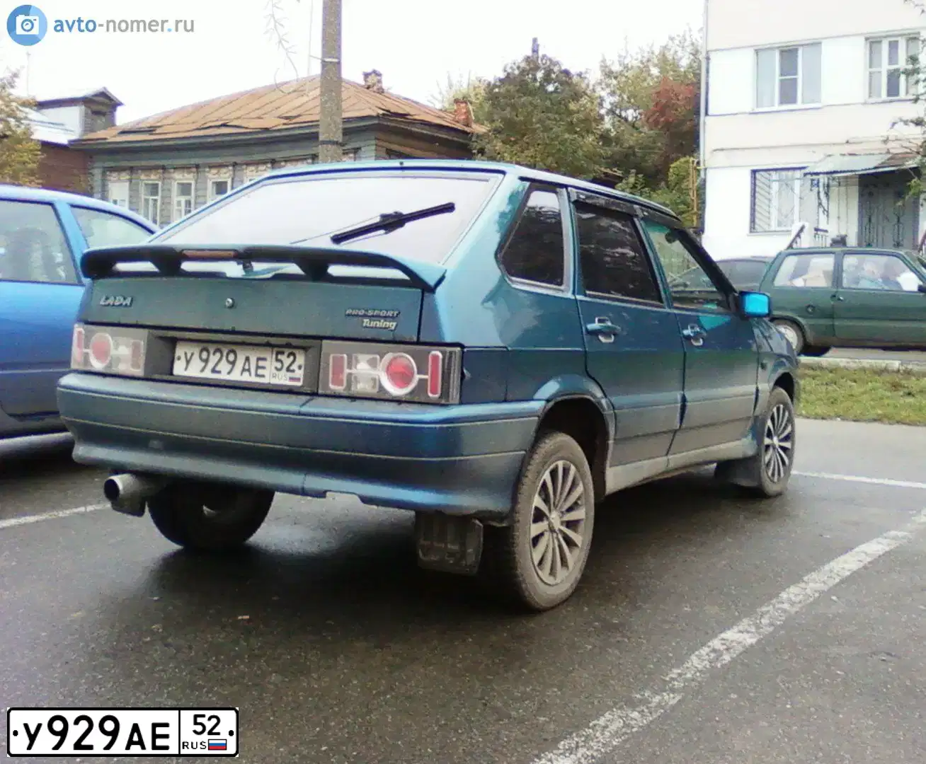 Фото автомобиля LADA 2114 SAMARA, 2005 — госномер У929АЕ52. Цвет: Сине-зеленый