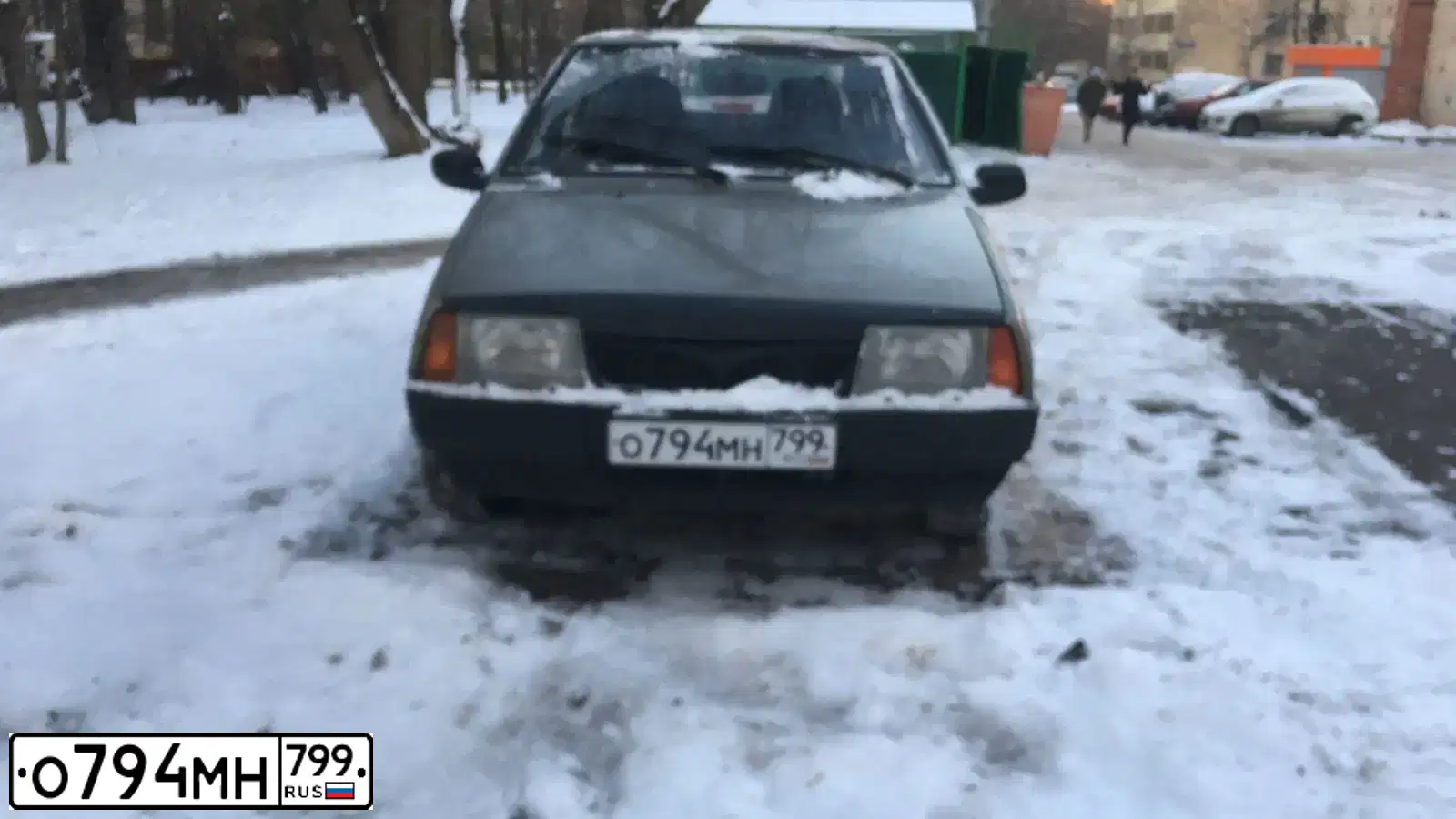 Фото автомобиля LADA 2109 SAMARA, 2002 — госномер О173УР97. Цвет: СЕРО-ЗЕЛЕНЫЙ