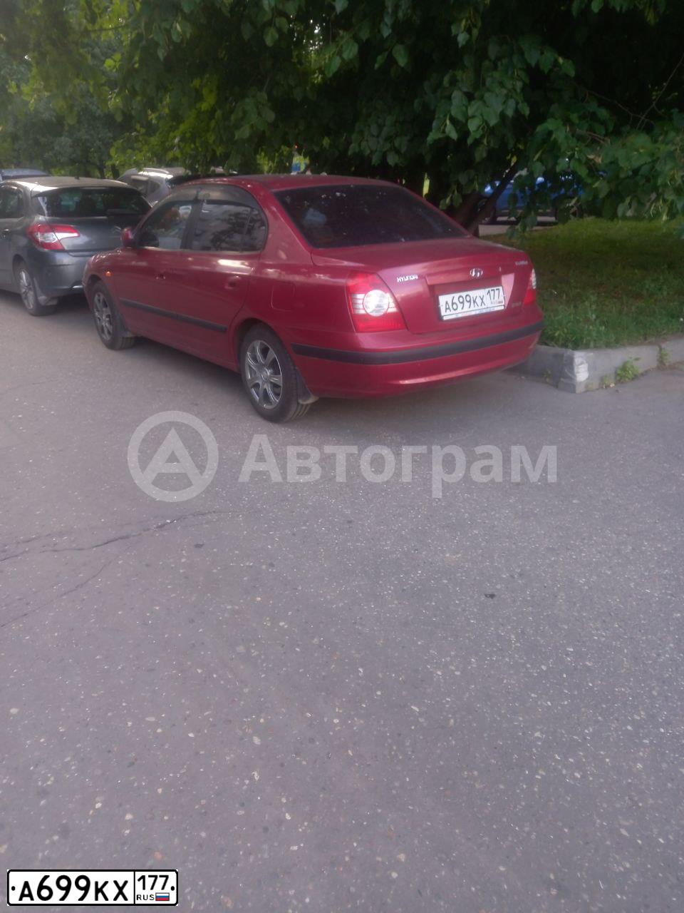 Фото автомобиля HYUNDAI ELANTRA, 2006 — госномер А699КХ177. Цвет: ВИШНЕВЫЙ