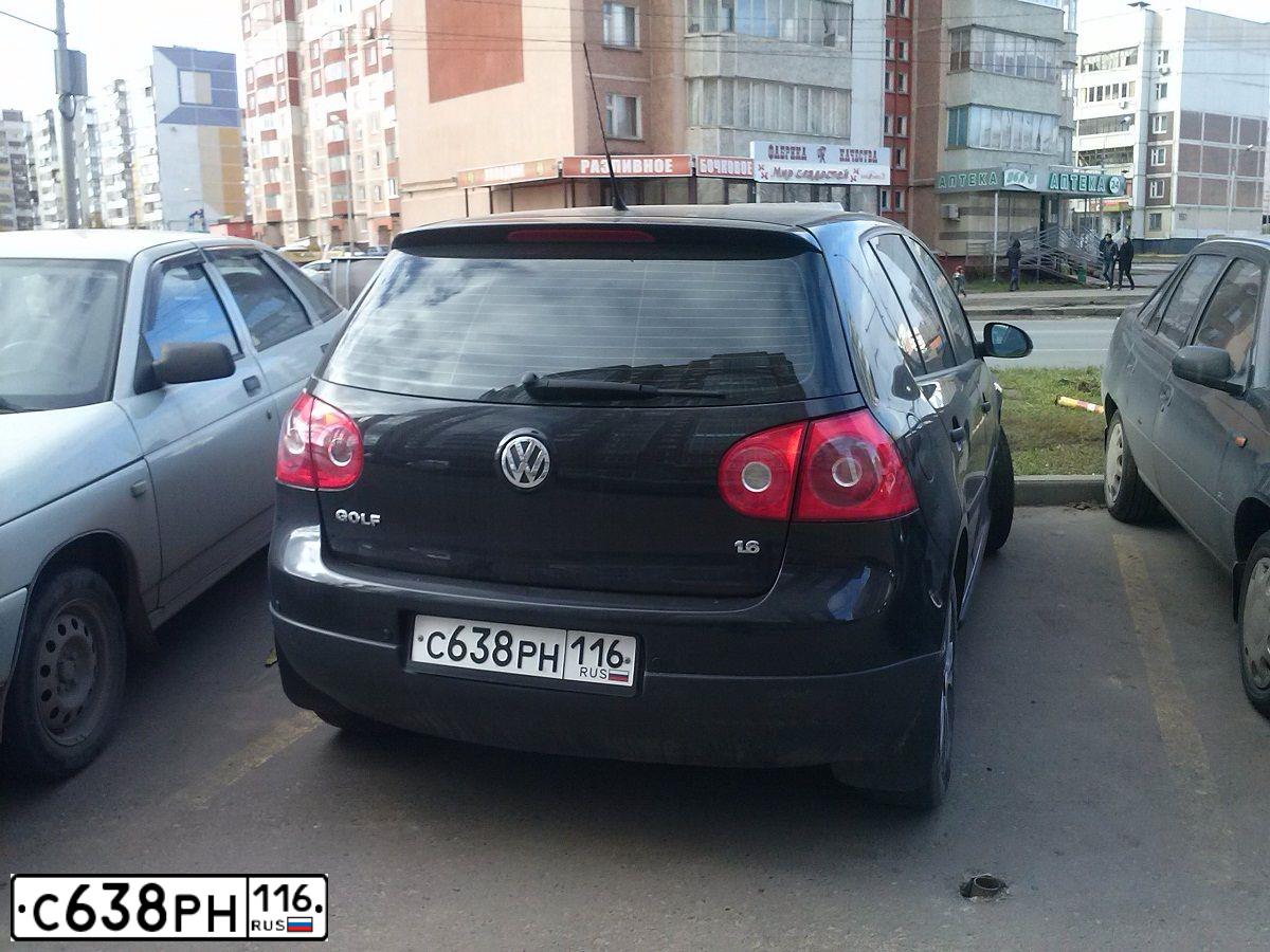Фото автомобиля VOLKSWAGEN GOLF, 2007 — госномер Н005СУ116. Цвет: ЧЕРНЫЙ