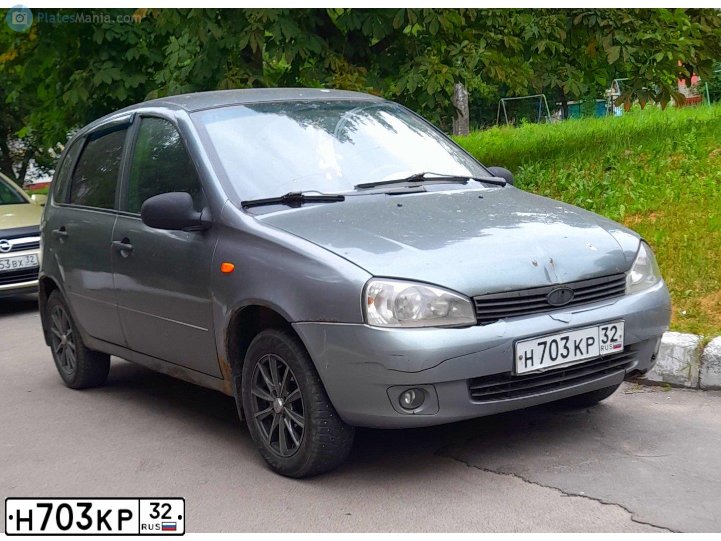 Фото автомобиля LADA 1119 KALINA, 2008 — госномер Н597ЕС40. Цвет: Темно-серый металлик