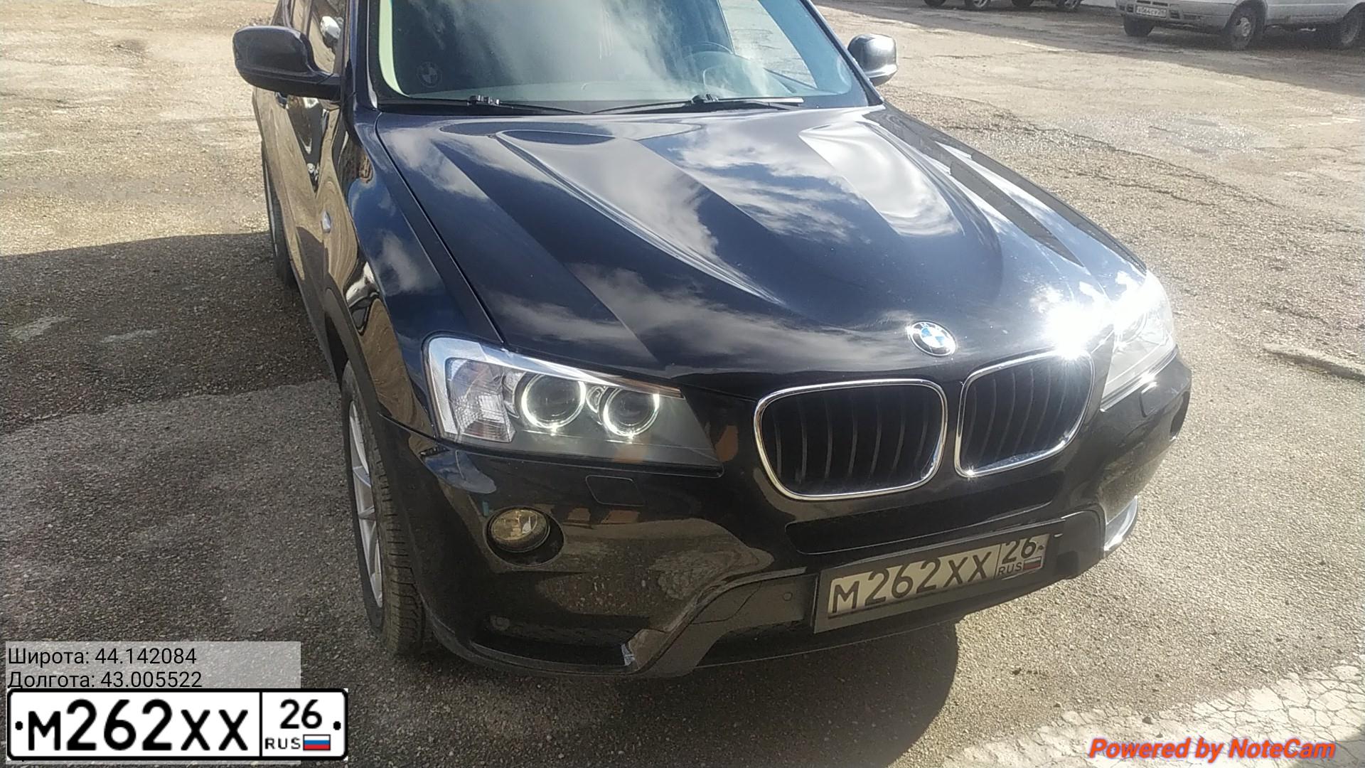 Фото автомобиля BMW X3, 2012 — госномер М262ХХ26. Цвет: ЧЕРНЫЙ