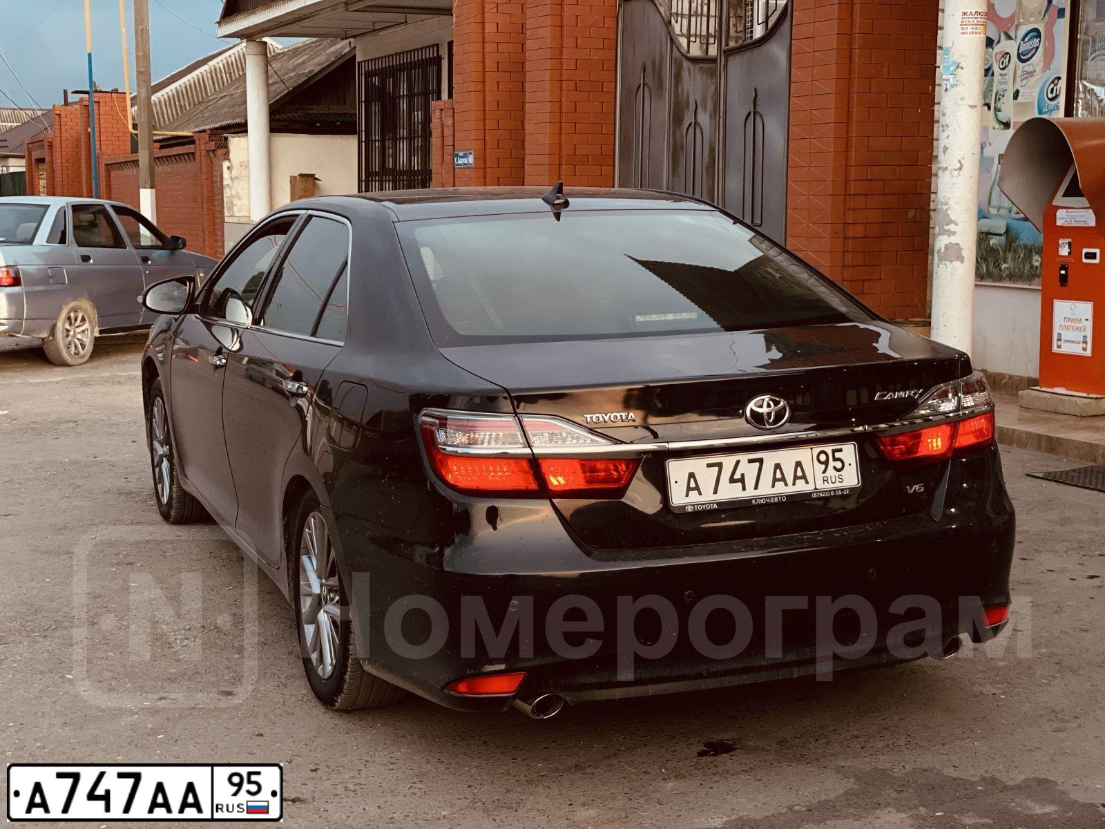 Фото автомобиля TOYOTA CAMRY, 2014 — госномер А747АА95. Цвет: БЕЛЫЙ