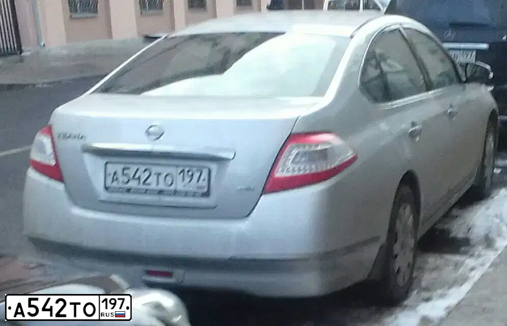 Фото автомобиля NISSAN TEANA, 2012 — госномер А542ТО197. Цвет: СЕРЫЙ
