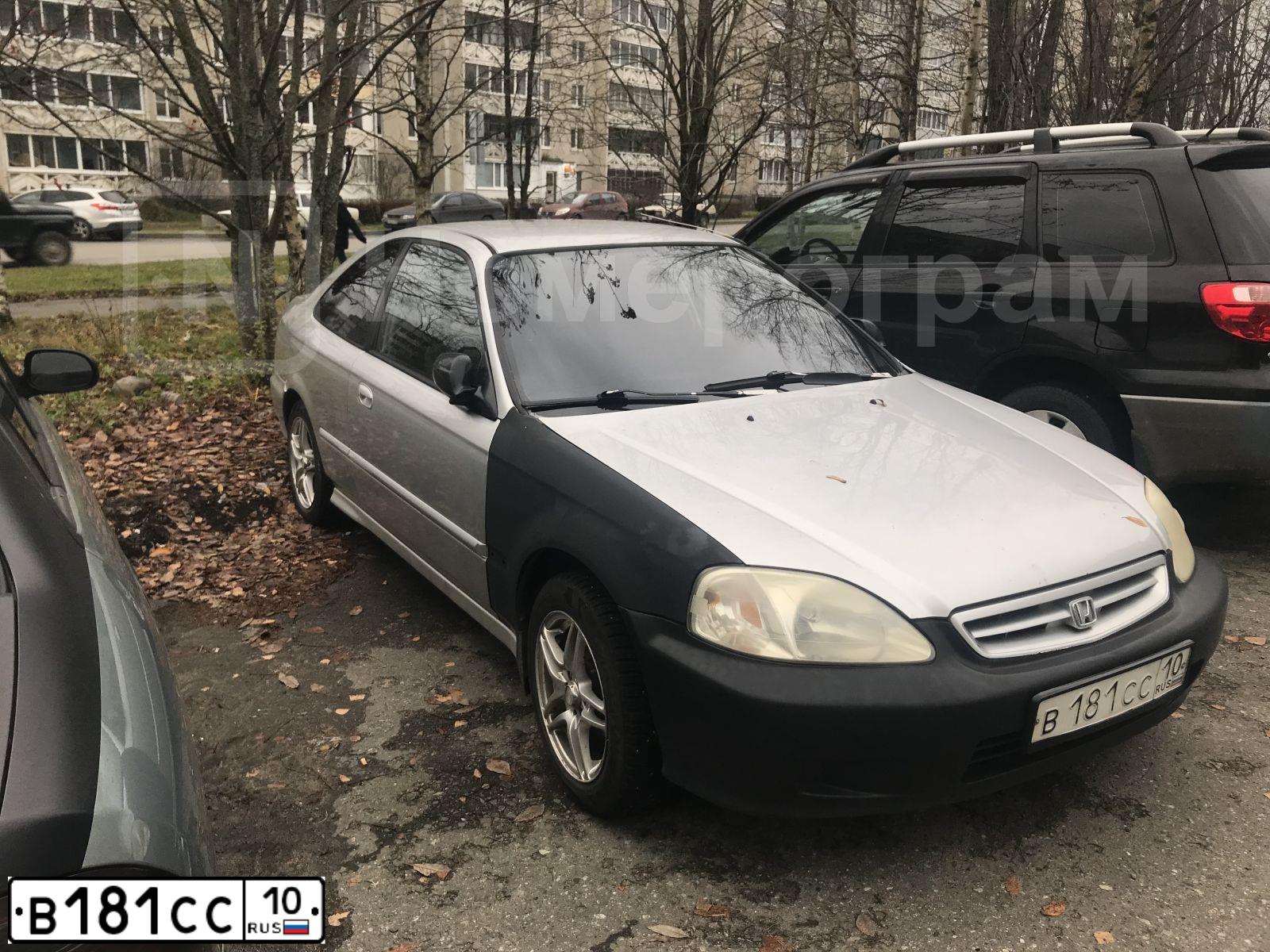 Фото автомобиля HONDA CIVIC, 1999 — госномер В181СС10. Цвет: СЕРЕБРИСТЫЙ