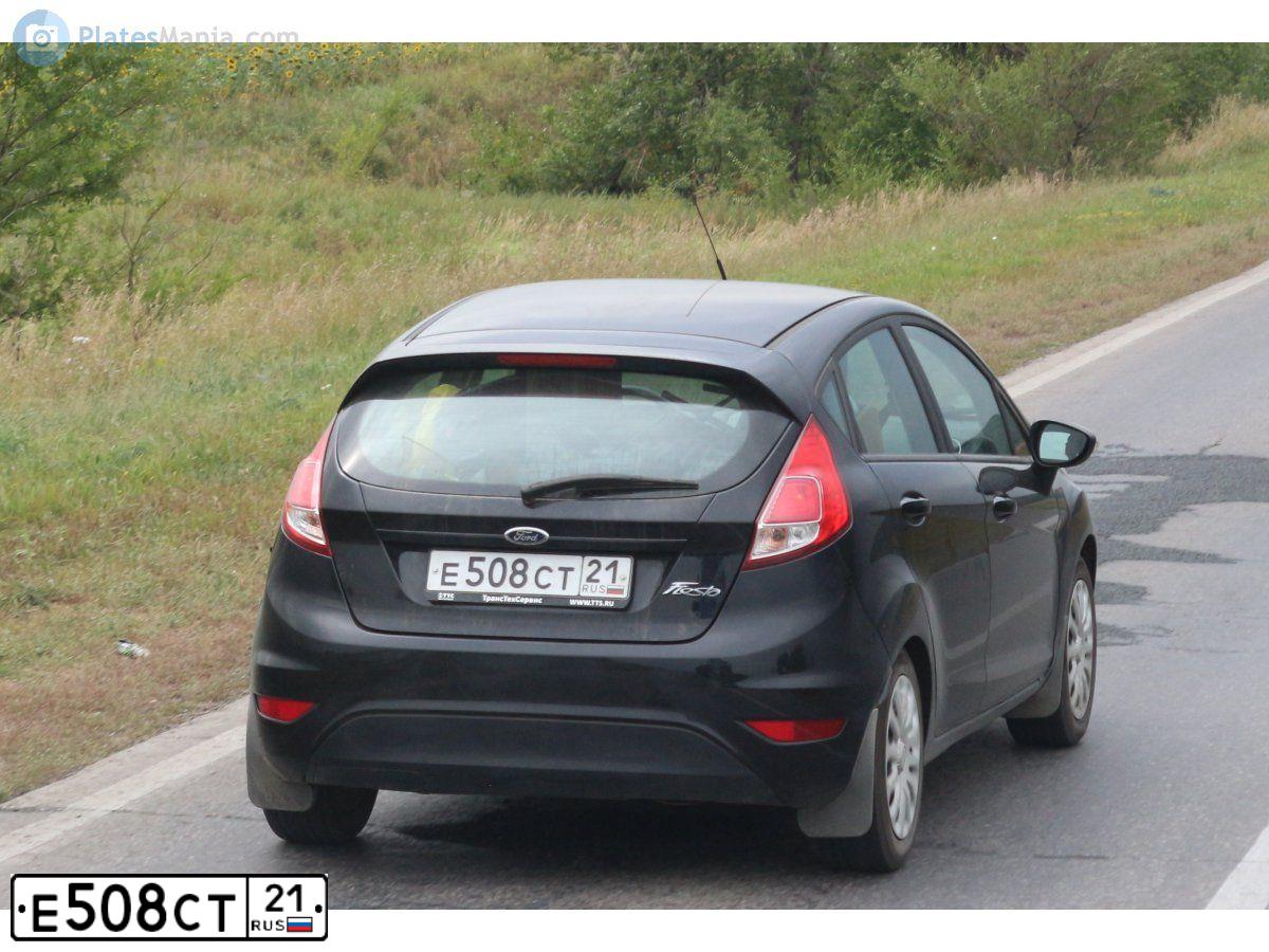 Фото автомобиля FORD FIESTA / ASPIRE, 2016 — госномер Е508СТ21. Цвет: ЧЕРНЫЙ