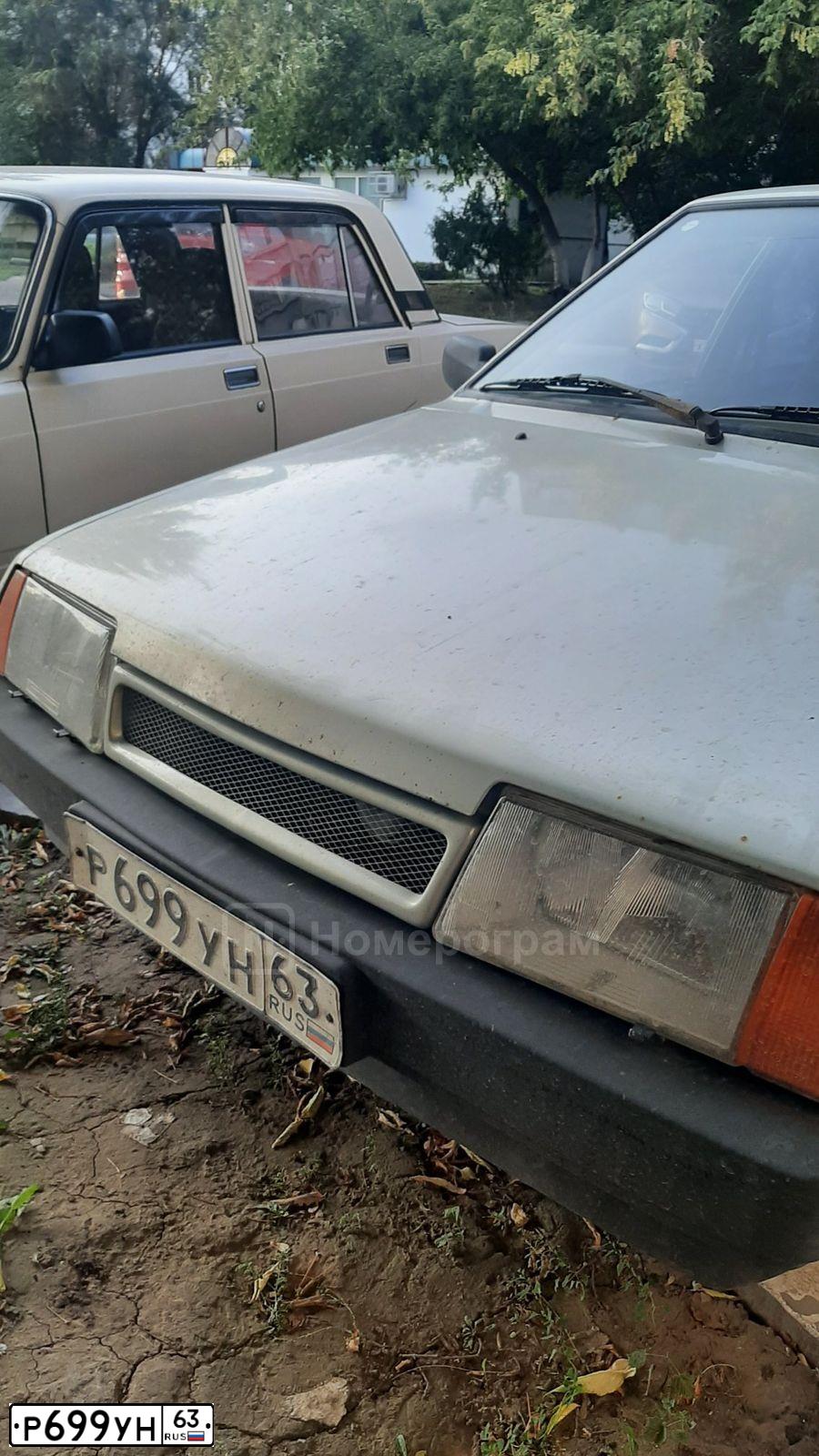 Фото автомобиля VAZ 2109 SAMARA, 1999 — госномер Р699УН63. Цвет: СЕРЕБРИСТО-ЖЕЛТО-ЗЕЛЕНЫЙ