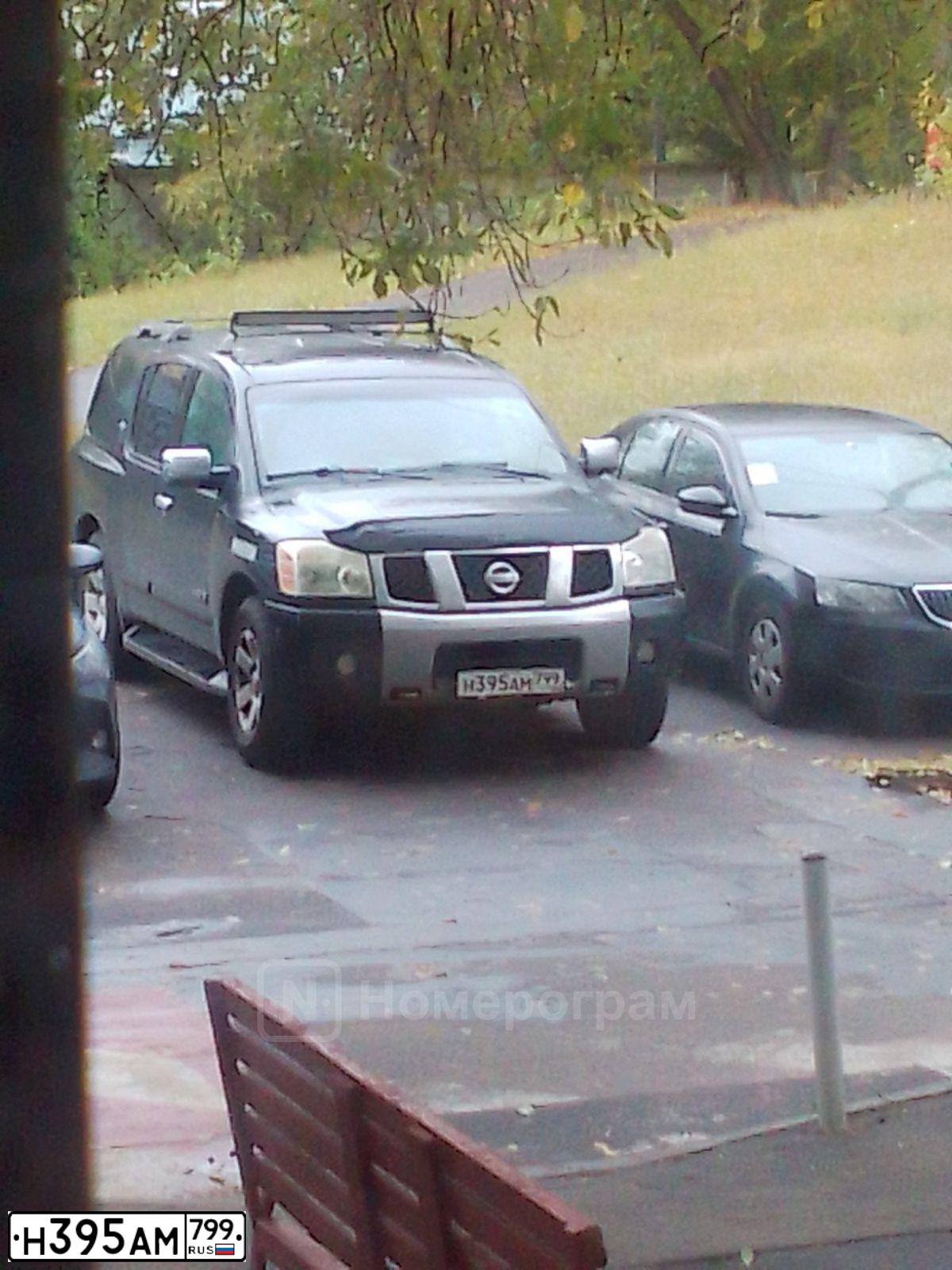 Фото автомобиля NISSAN ARMADA, 2006 — госномер Н395АМ799. Цвет: ЧЕРНЫЙ