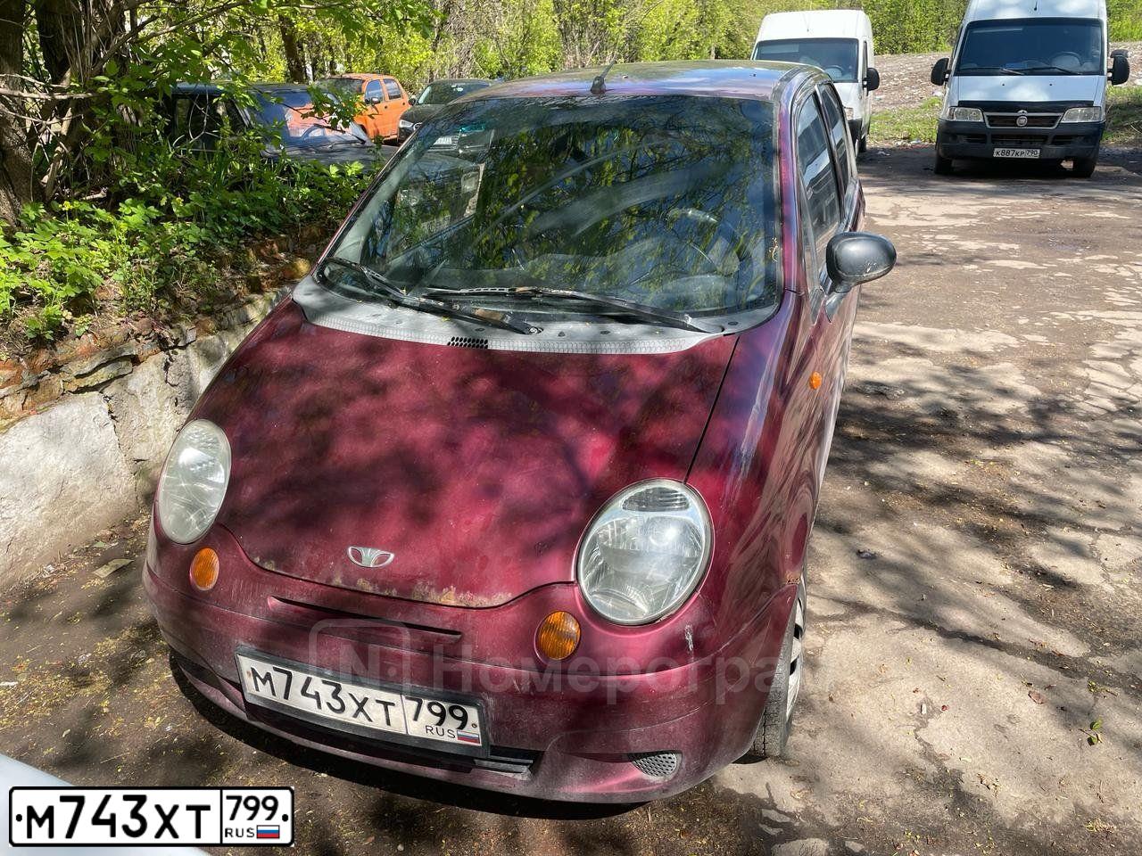 Фото автомобиля DAEWOO MATIZ, 2011 — госномер М743ХТ799. Цвет: ВИШНЯ СПЕЛАЯ