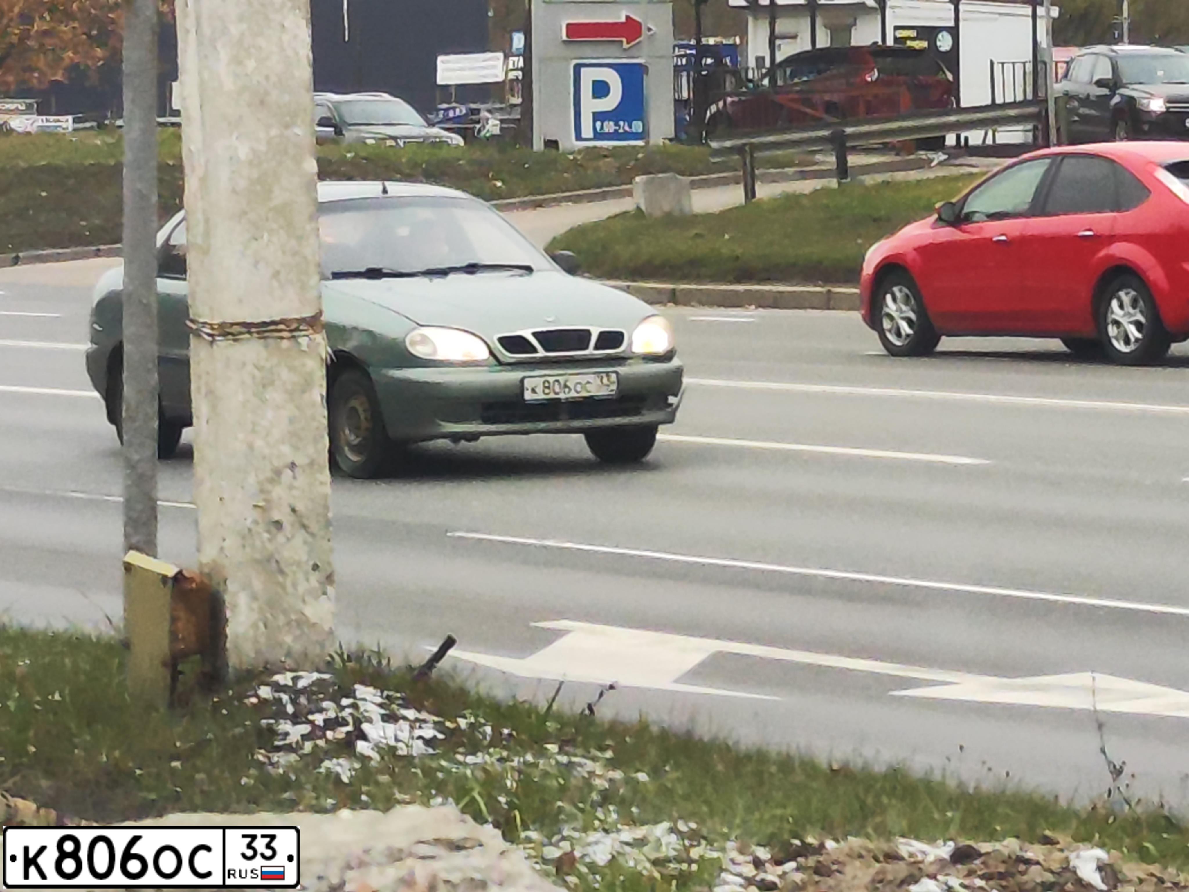 Фото автомобиля ZAZ SENS, 2007 — госномер К806ОС33. Цвет: ЗЕЛЕНЫЙ