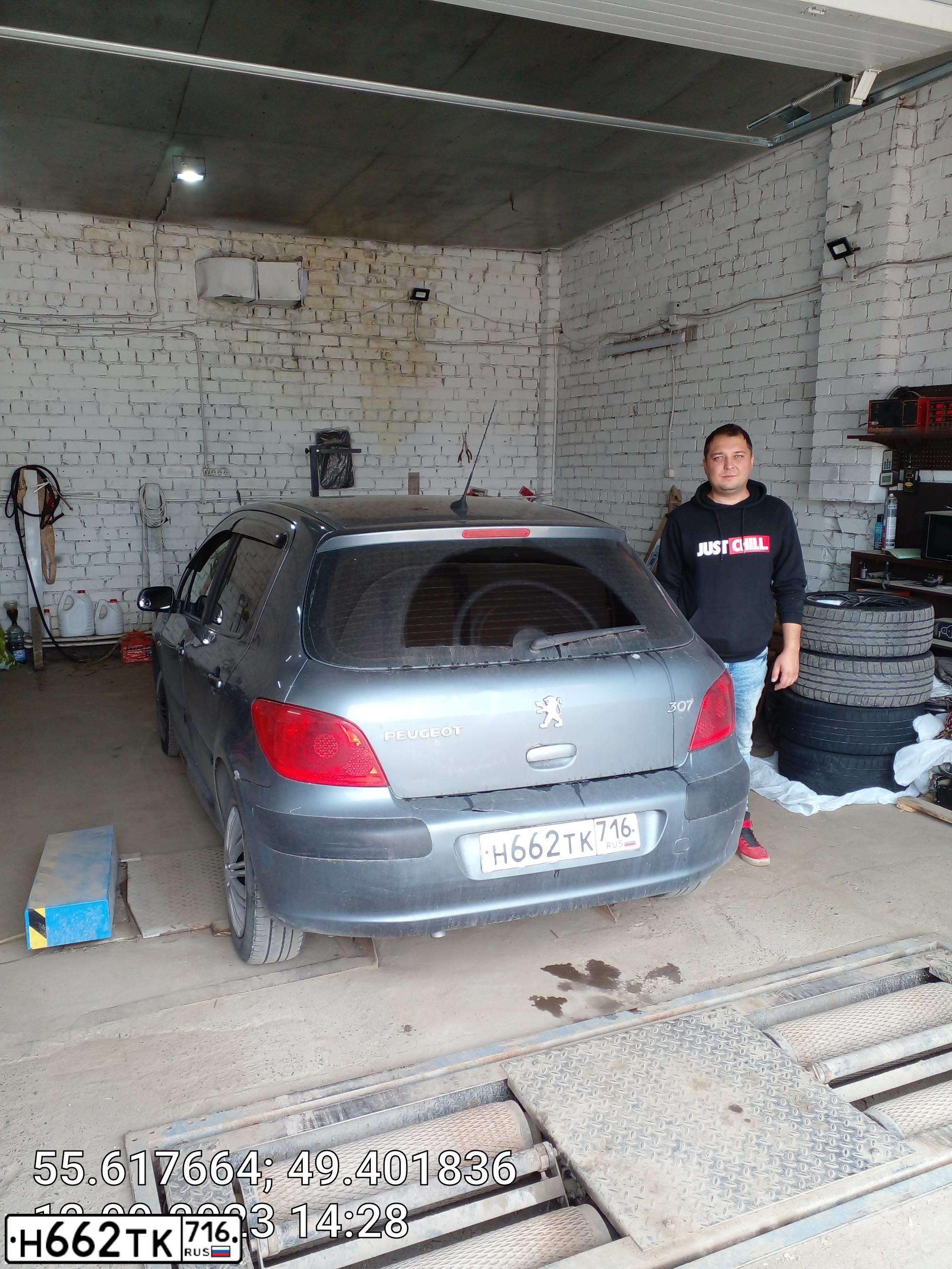 Фото автомобиля PEUGEOT 307, 2006 — госномер Н662ТК716. Цвет: СЕРЫЙ