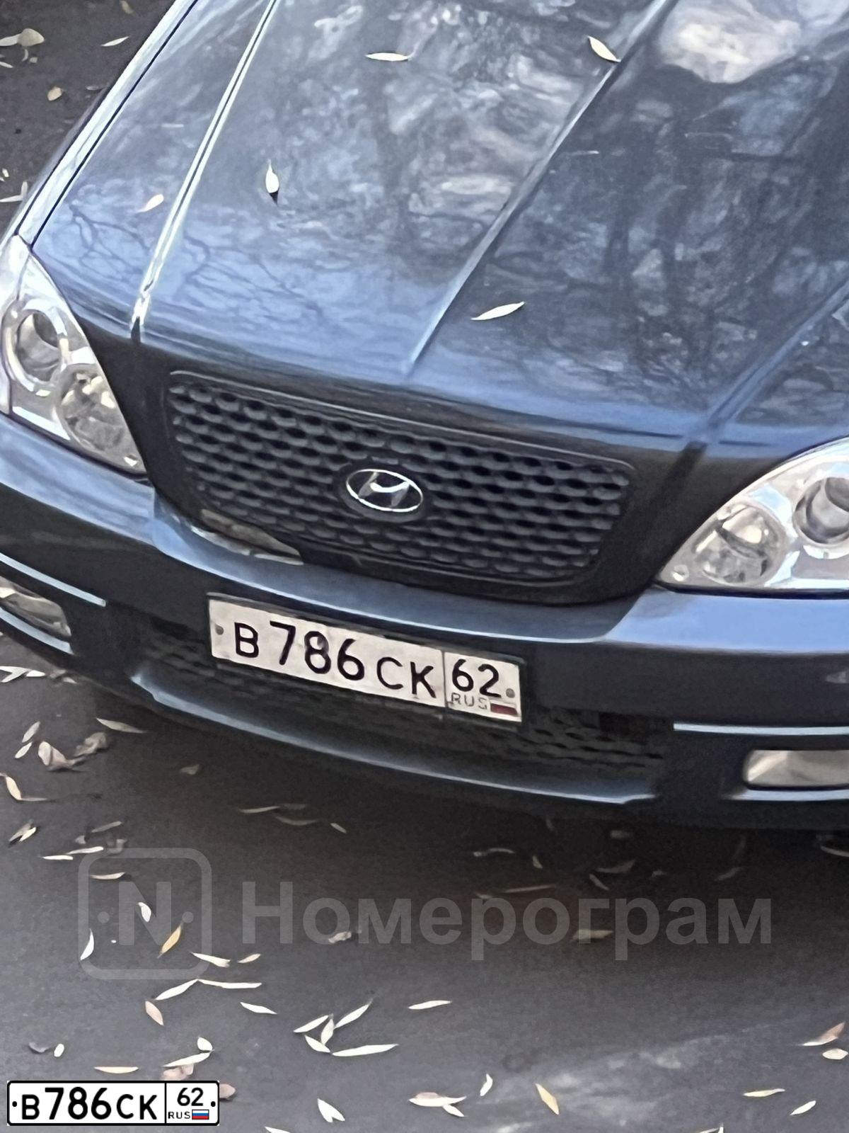 Фото автомобиля HYUNDAI TERRACAN, 2004 — госномер В786СК62. Цвет: ЧЕРНЫЙ