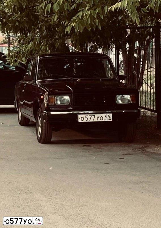 Фото автомобиля LADA 2107, 2010 — госномер О577УО44. Цвет: ТЕМНО-ВИШНЕВЫЙ