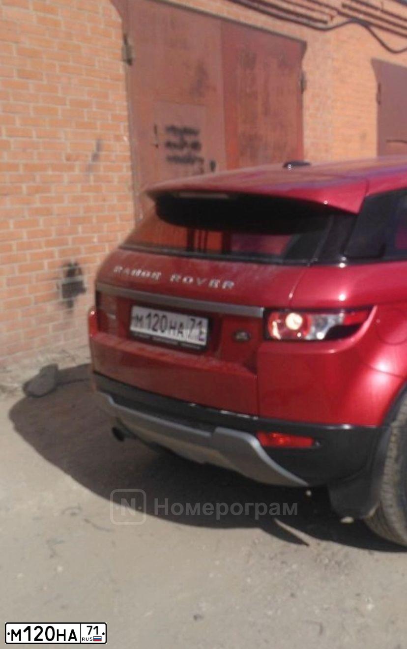 Фото автомобиля LANDROVER RANGE ROVER EVOQUE, 2012 — госномер М120НА71. Цвет: КРАСНЫЙ