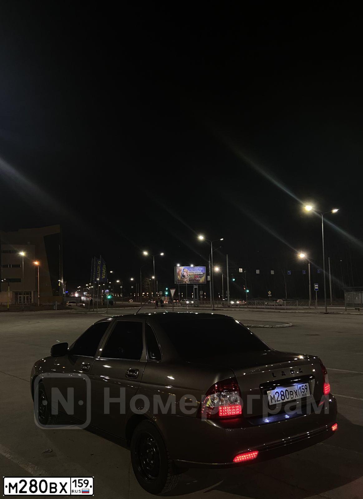 Фото автомобиля LADA 2170 PRIORA, 2018 — госномер М280ВХ159. Цвет: Золотисто- коричневый