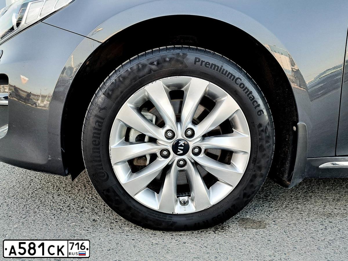 Фото автомобиля KIA MAGENTIS / OPTIMA, 2018 — госномер А581СК716. Цвет: Серый