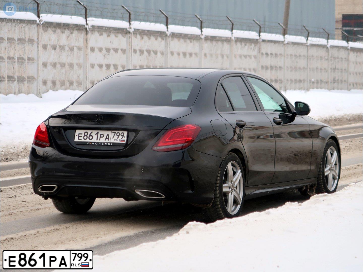 Фото автомобиля MERCEDES C-KLASSE, 2019 — госномер Е861РА799. Цвет: ЧЕРНЫЙ