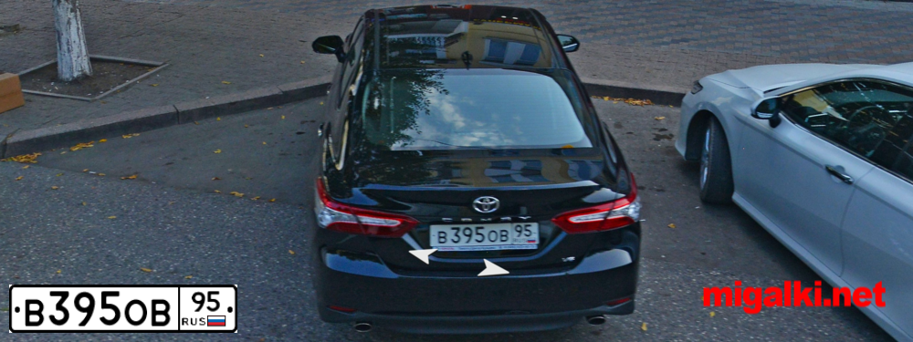 Фото автомобиля TOYOTA CAMRY, 2018 — госномер В395ОВ95. Цвет: ЧЕРНЫЙ-МЕТАЛЛИК