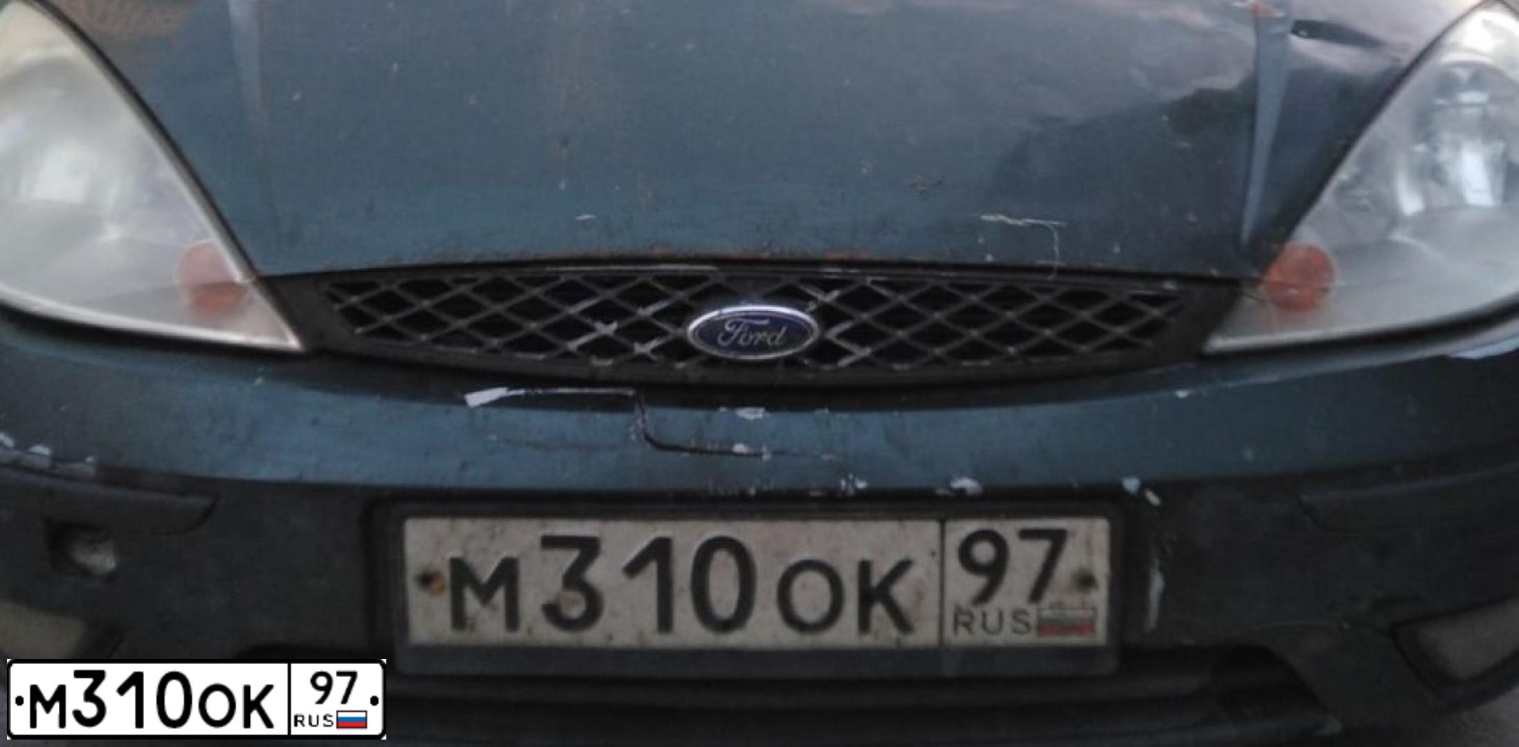 Фото автомобиля FORD D FOCUS, 2004 — госномер М310ОК97. Цвет: Темно-зеленый