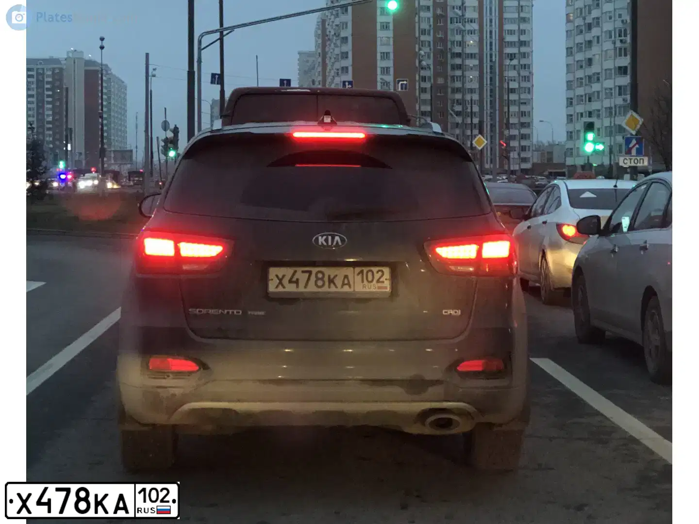 Фото автомобиля KIA SORENTO, 2018 — госномер Х478КА102. Цвет: ЧЕРНЫЙ