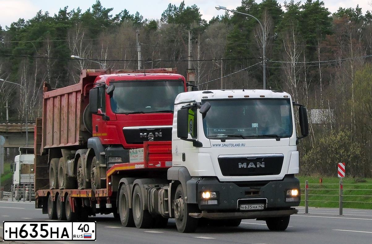 Фото автомобиля MAN TGS 26/33.XXX /6X4/, 2012 — госномер Н635НА40. Цвет: БЕЛЫЙ