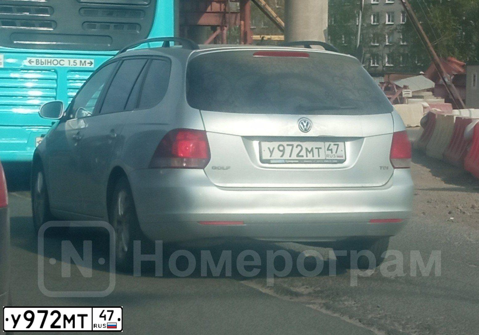 Фото автомобиля VOLKSWAGEN GOLF, 2011 — госномер У972МТ47. Цвет: СЕРЕБРИСТЫЙ