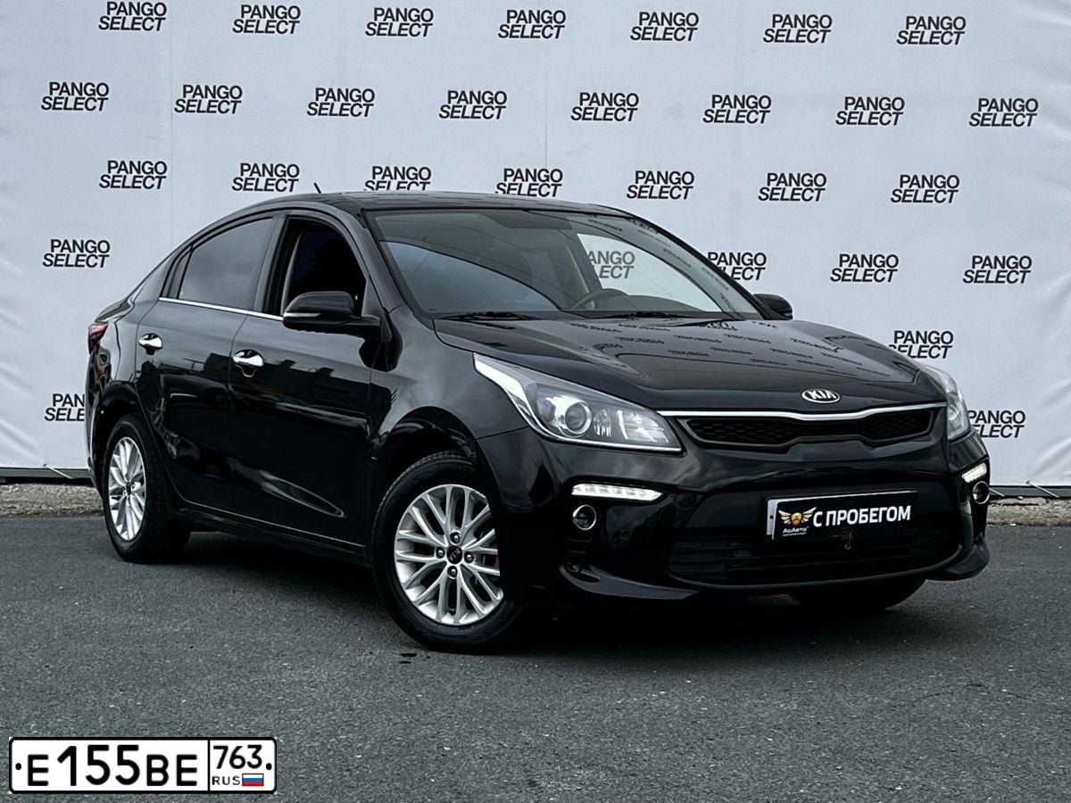 Фото автомобиля KIA RIO, 2017 — госномер Е155ВЕ763. Цвет: ЧЕРНЫЙ