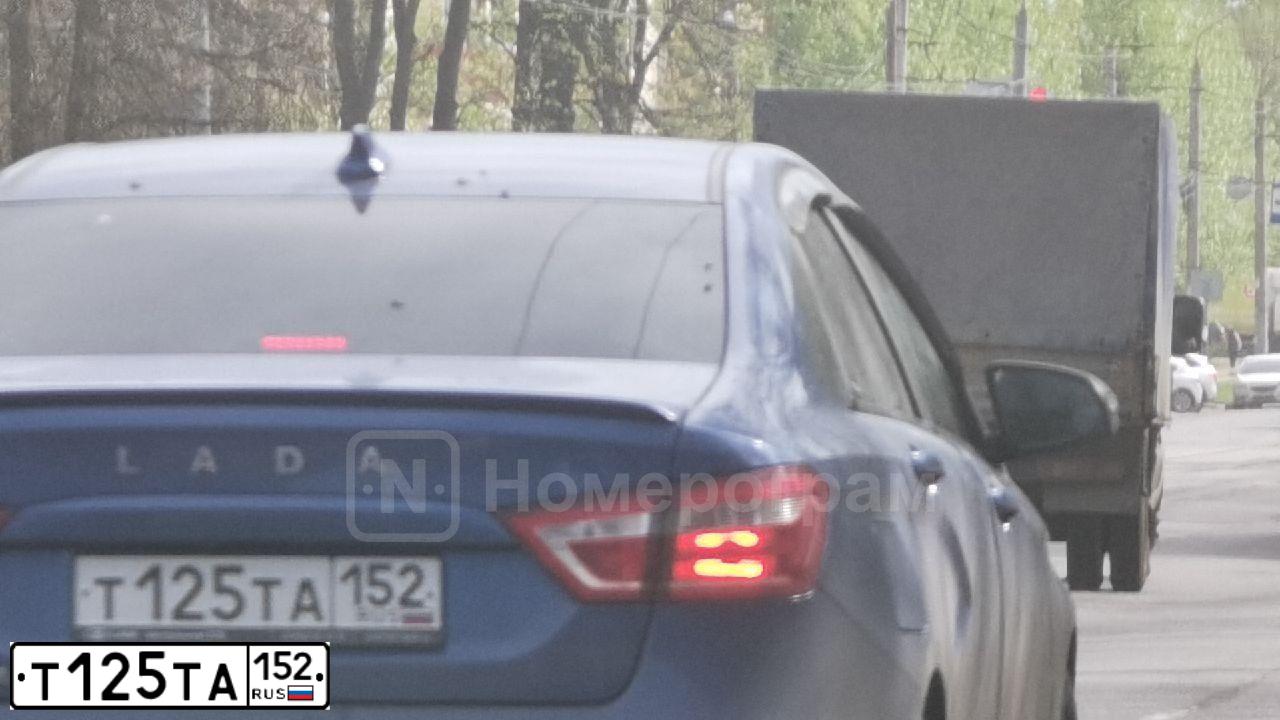 Фото автомобиля LADA VESTA, 2019 — госномер Т125ТА152. Цвет: синий