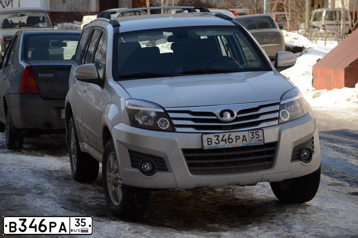Фото автомобиля GREAT WALL HOVER, 2011 — госномер В346РА35. Цвет: СВЕТЛО-СЕРЫЙ