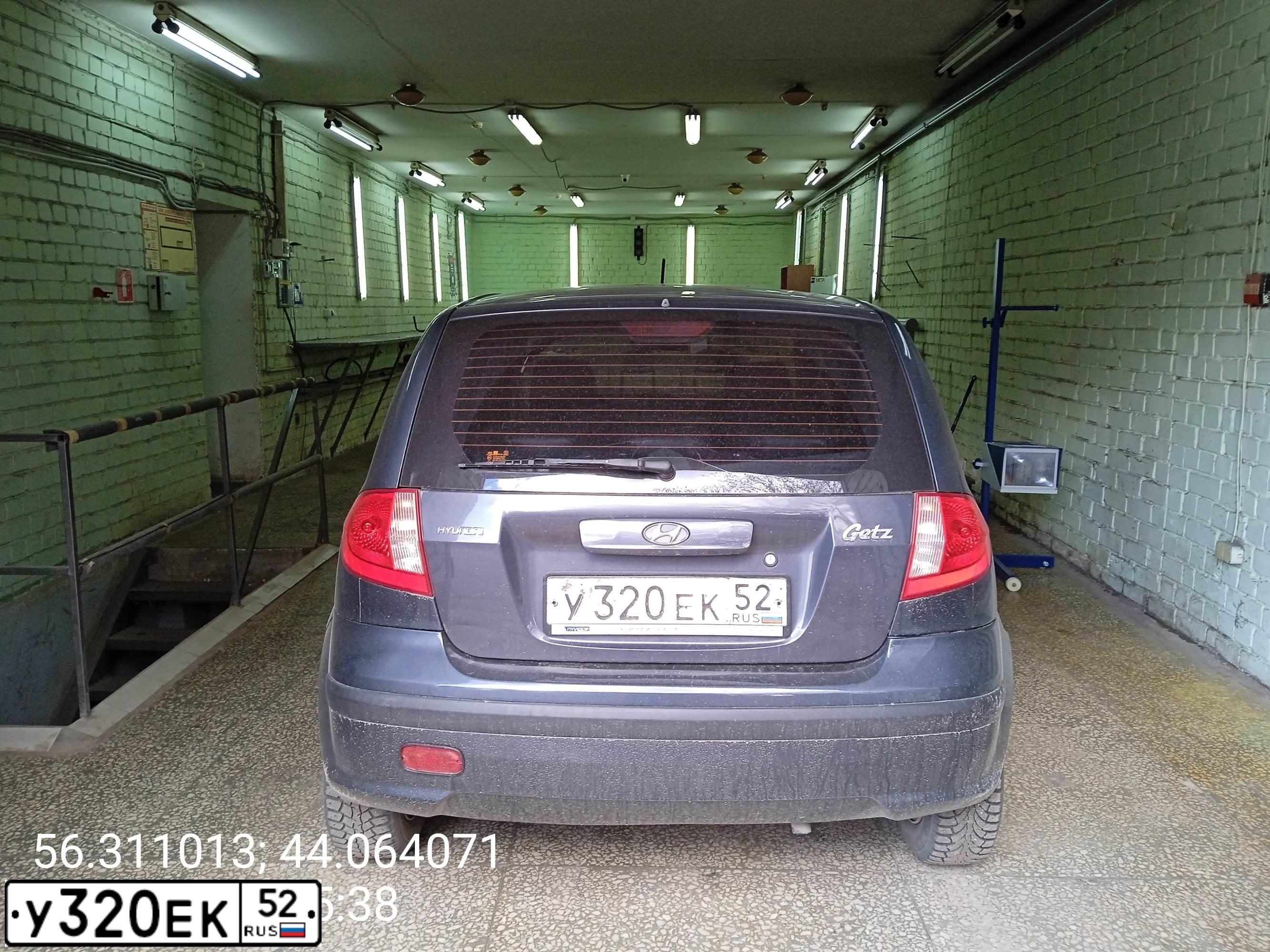 Фото автомобиля HYUNDAI GETZ GL, 2007 — госномер У583МХ152. Цвет: ТЕМНО-СЕРЫЙ