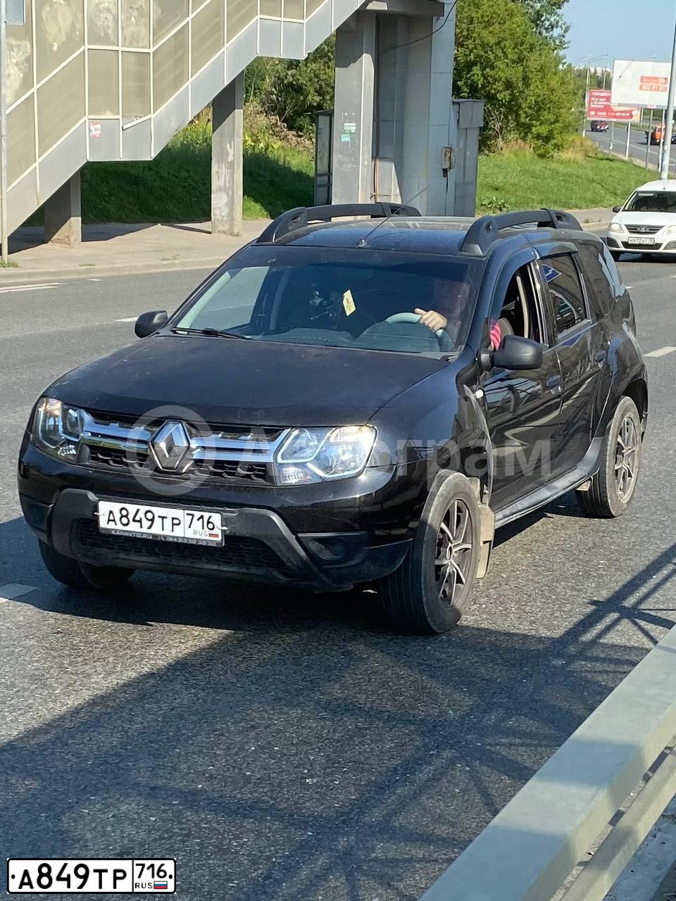 Фото автомобиля RENAULT DUSTER, 2018 — госномер А849ТР716. Цвет: ЧЕРНЫЙ