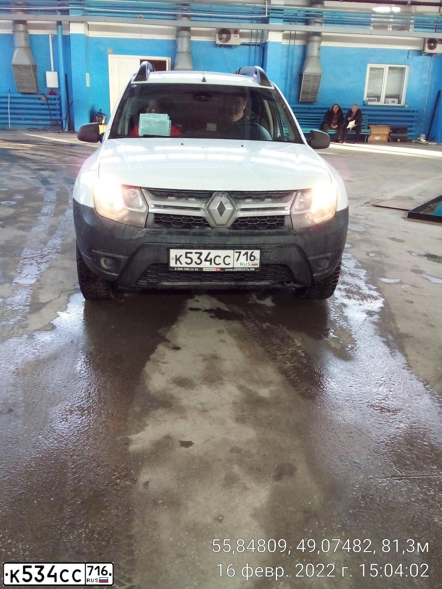 Фото автомобиля RENAULT DUSTER, 2019 — госномер К534СС716. Цвет: Белый