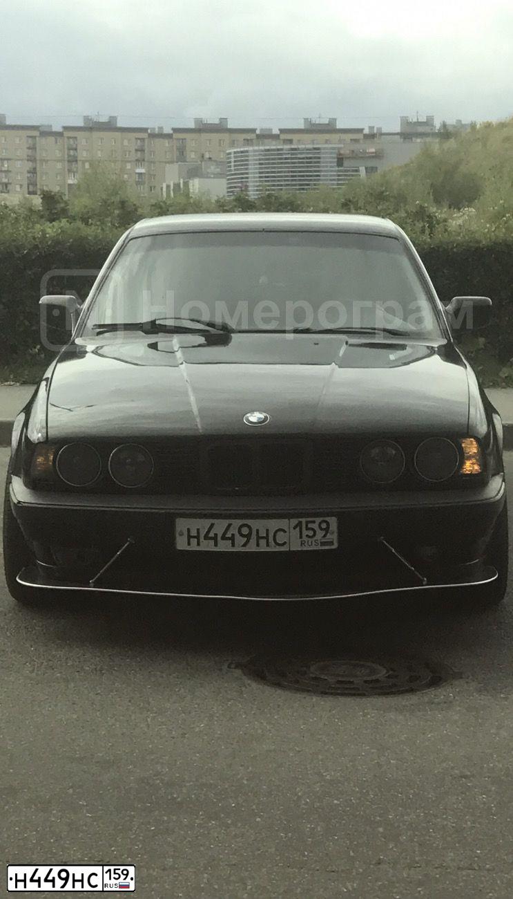 Фото автомобиля BMW SERIE 5, 1990 — госномер Н449НС159. Цвет: ЧЕРНЫЙ