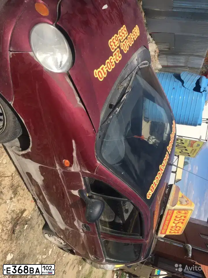 Фото автомобиля DAEWOO MATIZ, 2006 — госномер Е368ВА102. Цвет: БОРДОВЫЙ