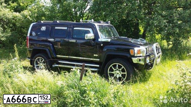 Фото автомобиля HUMMER H3, 2008 — госномер А666ВС152. Цвет: ЧЕРНЫЙ