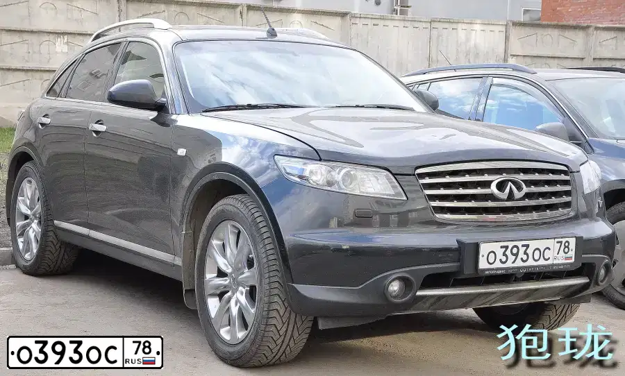 Фото автомобиля INFINITI QX70 /FX/, 2007 — госномер В609МУ09. Цвет: ЧЕРНЫЙ