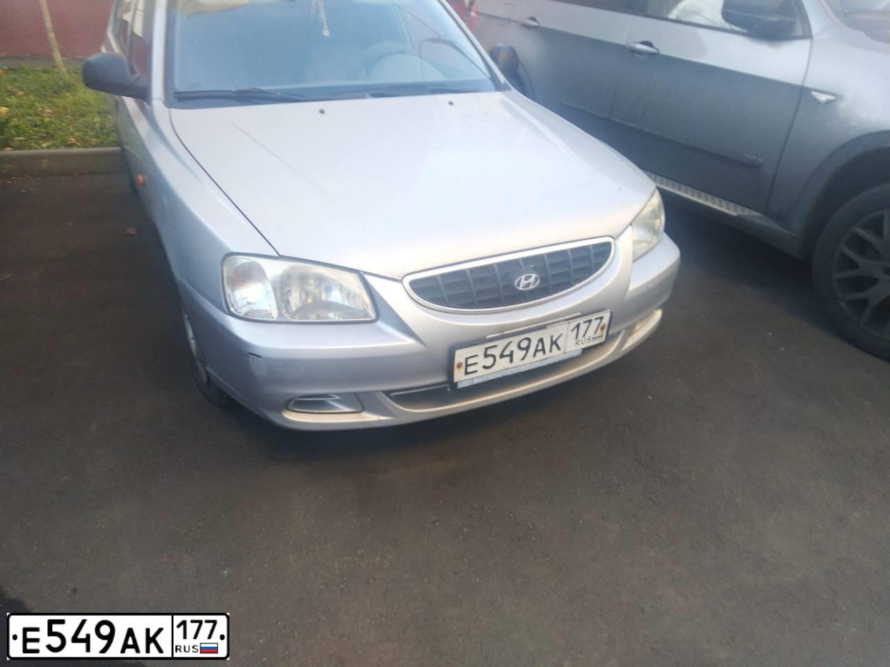Фото автомобиля TAGAZ ACCENT, 2005 — госномер Е549АК177. Цвет: СЕРЫЙ